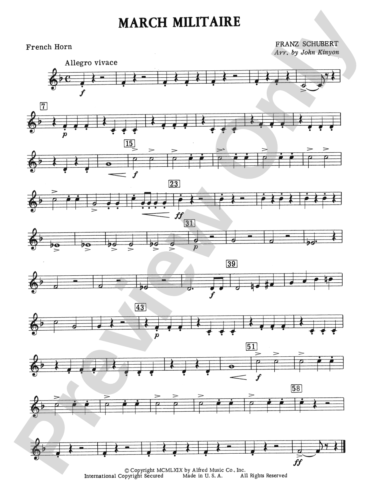 March Militaire: 1st F Horn