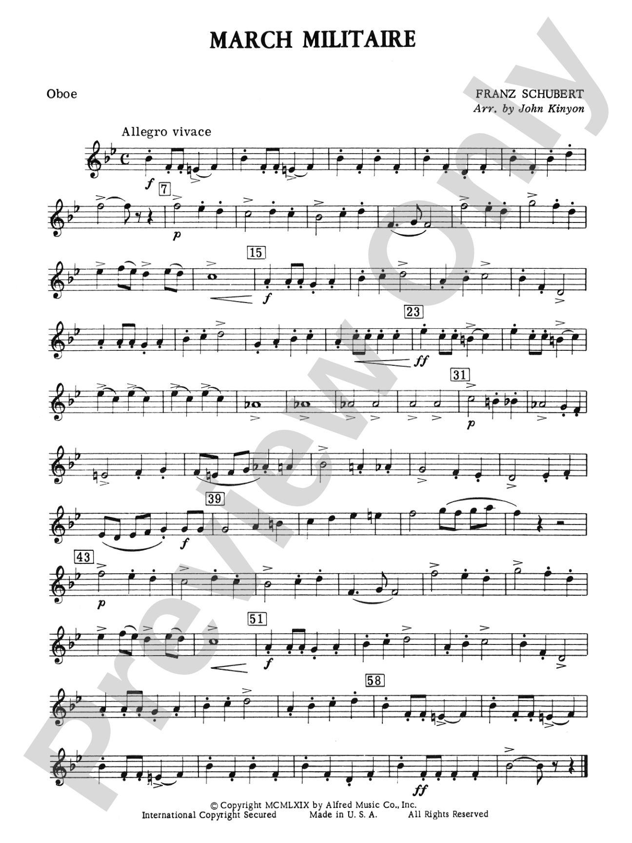 March Militaire: Oboe