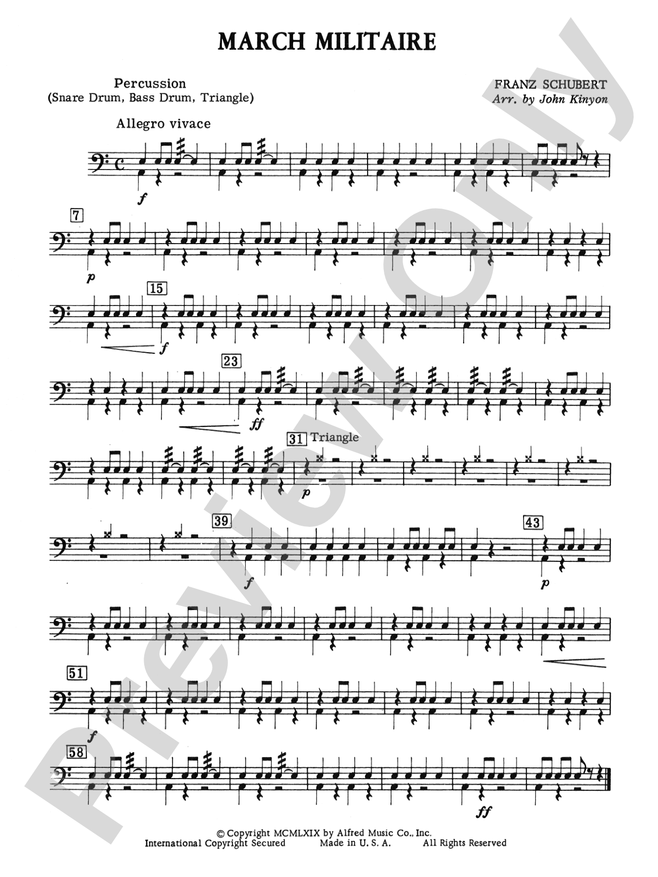 March Militaire: 1st Percussion
