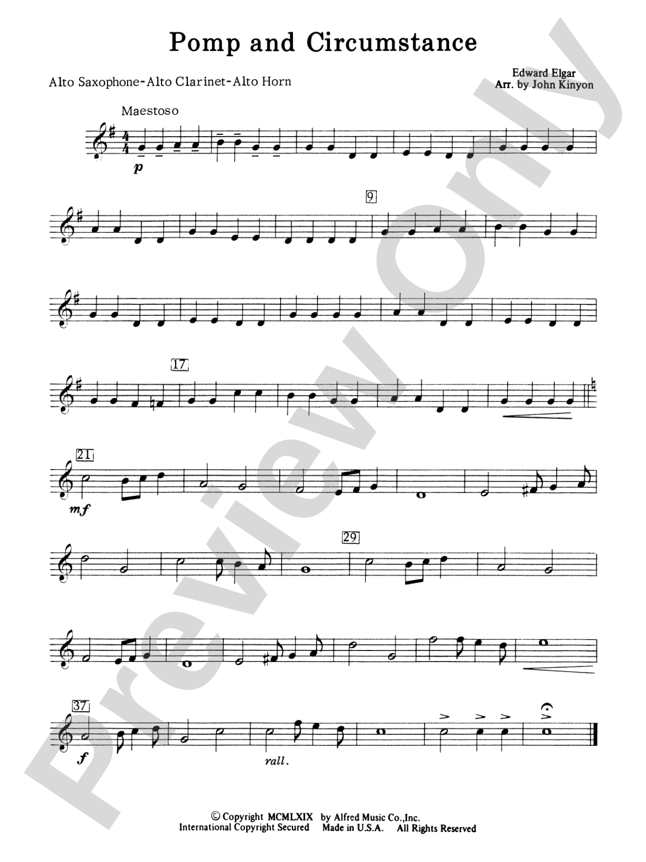 Pomp and Circumstance: E-flat Alto Saxophone