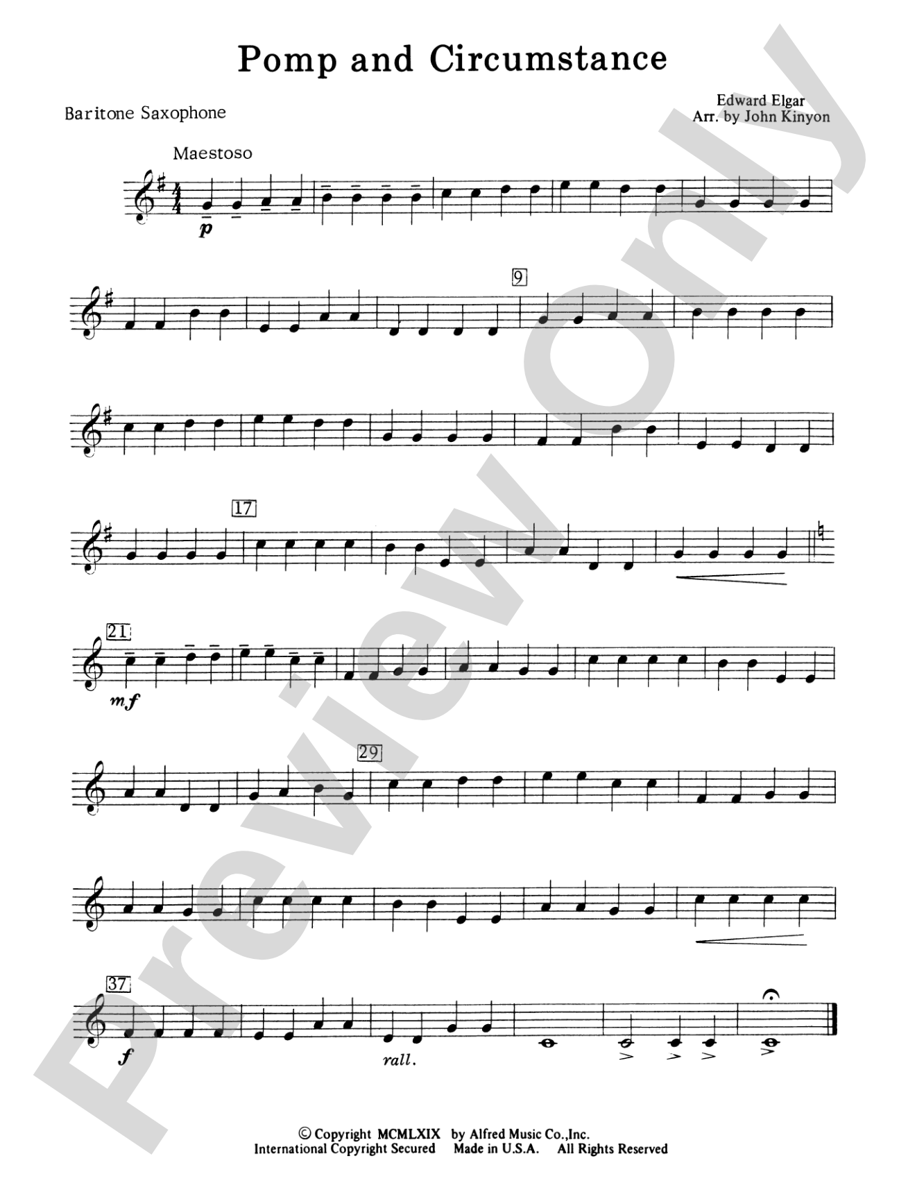 Pomp and Circumstance: E-flat Baritone Saxophone