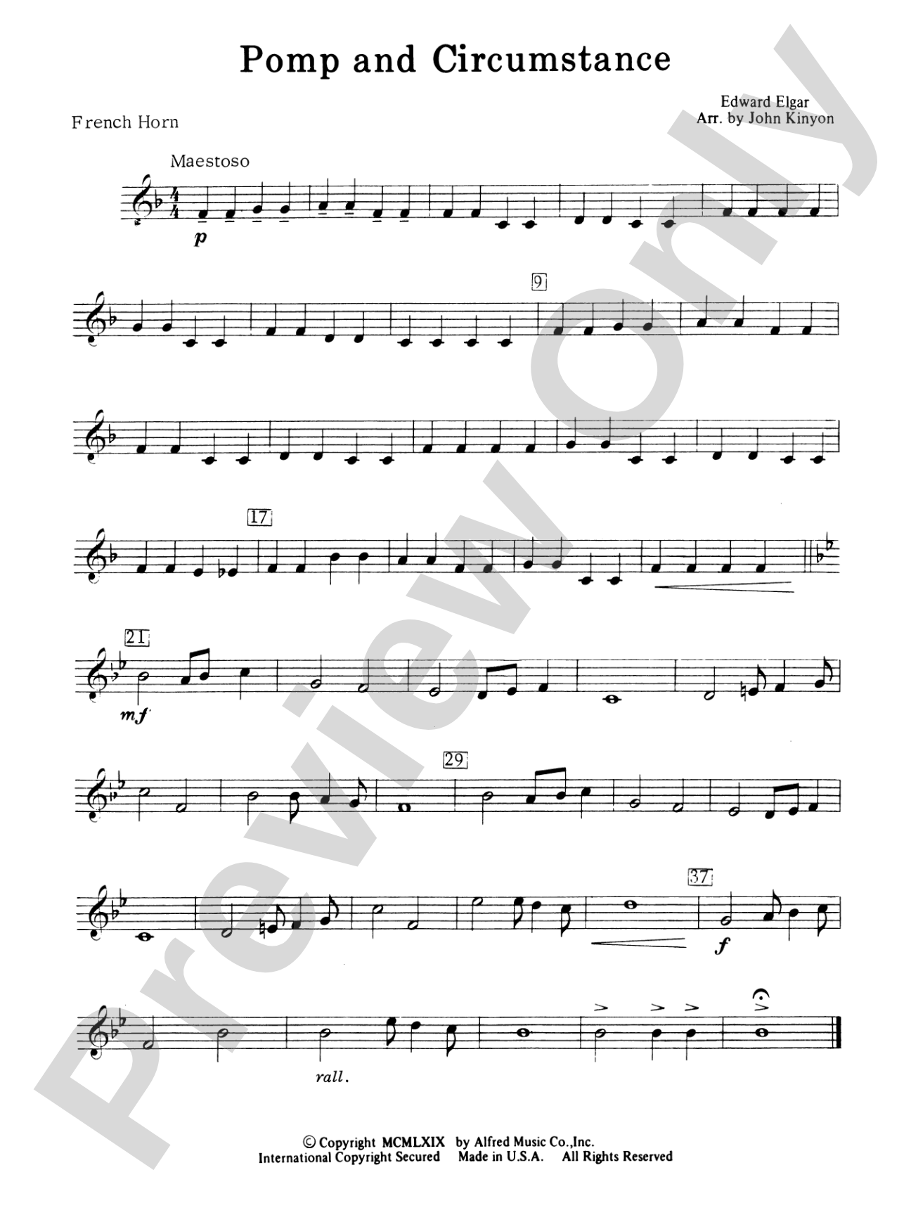 Pomp and Circumstance: 1st F Horn