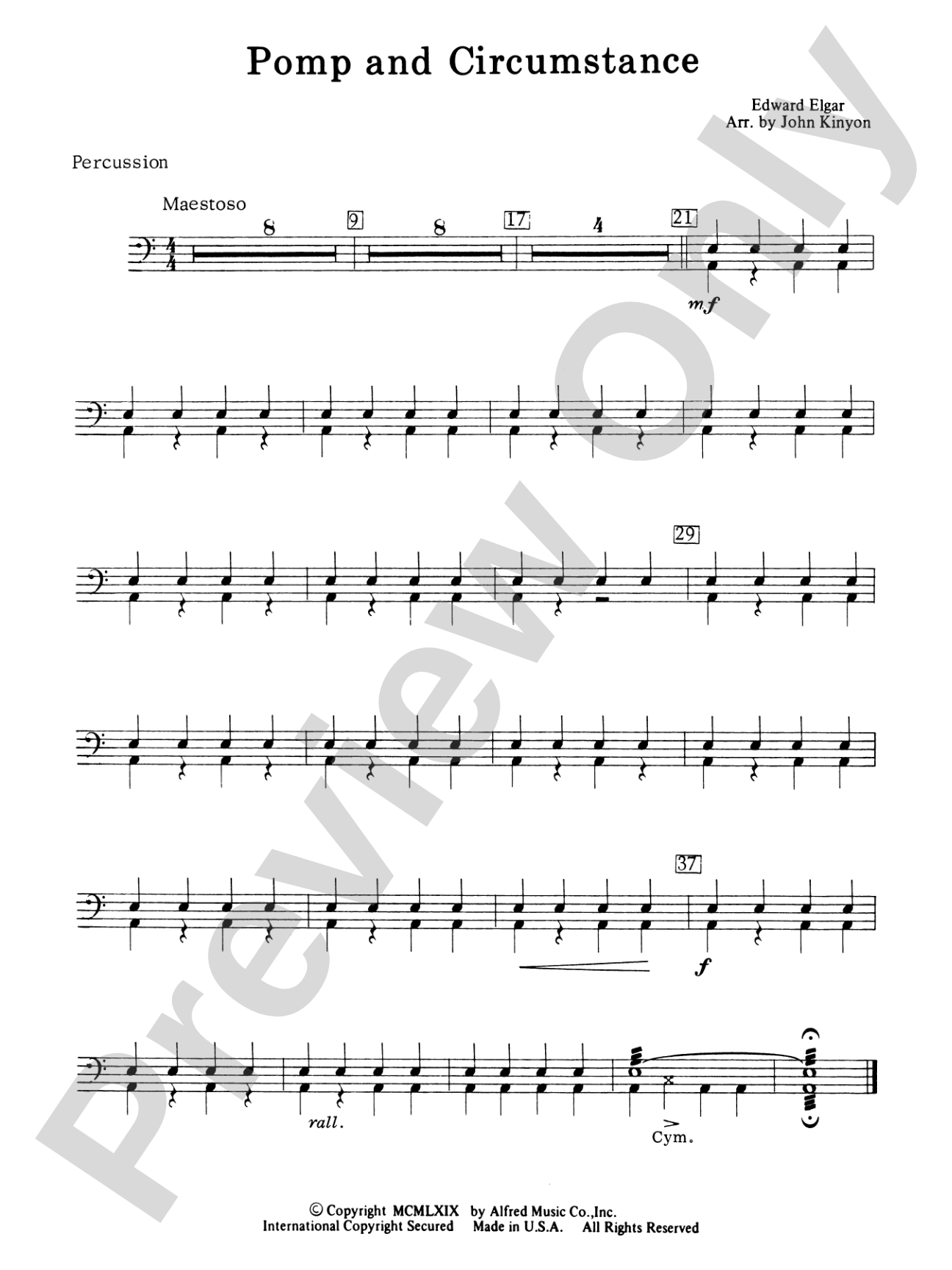 Pomp and Circumstance: 1st Percussion