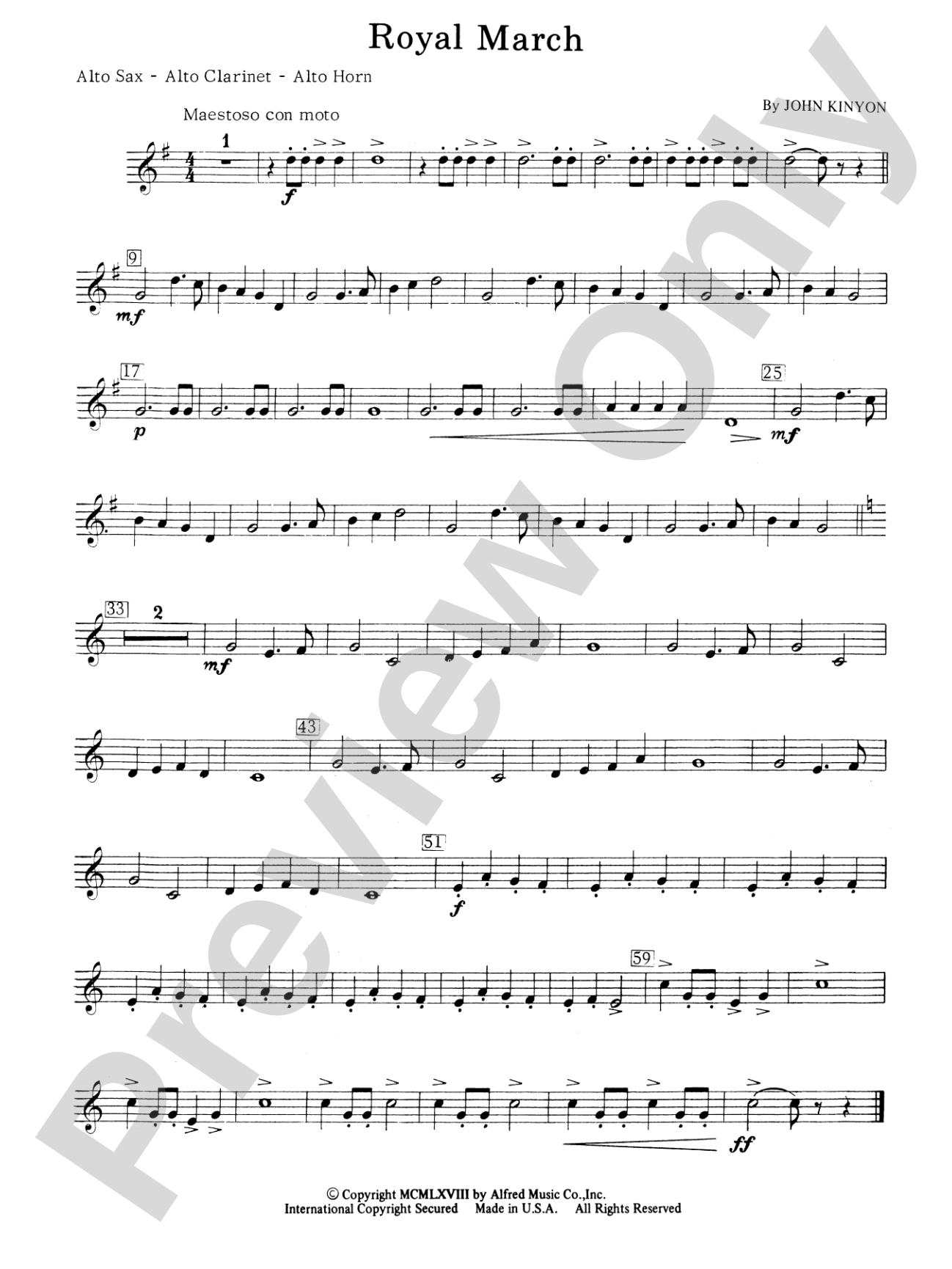 Royal March: E-flat Alto Saxophone
