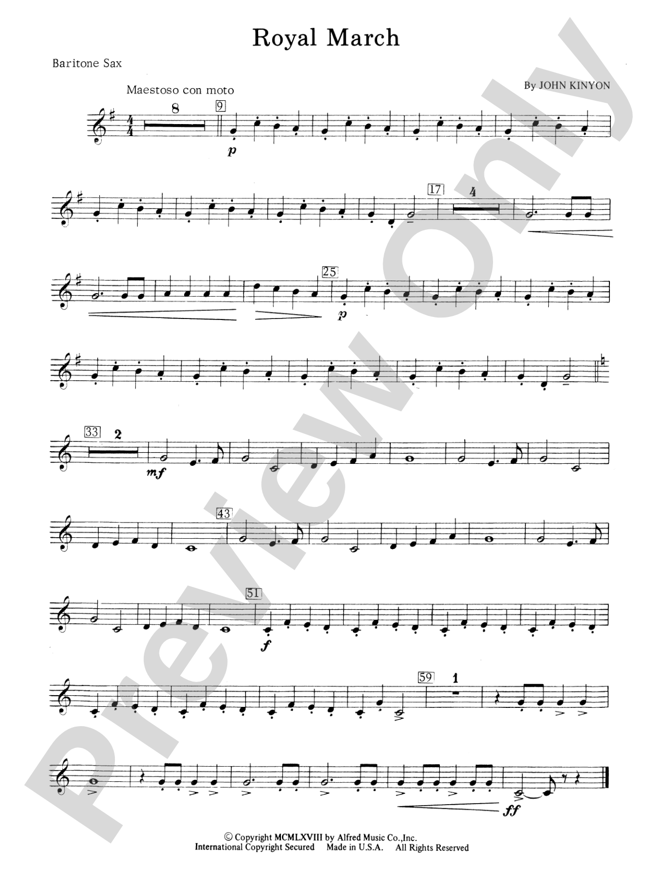 Royal March: E-flat Baritone Saxophone