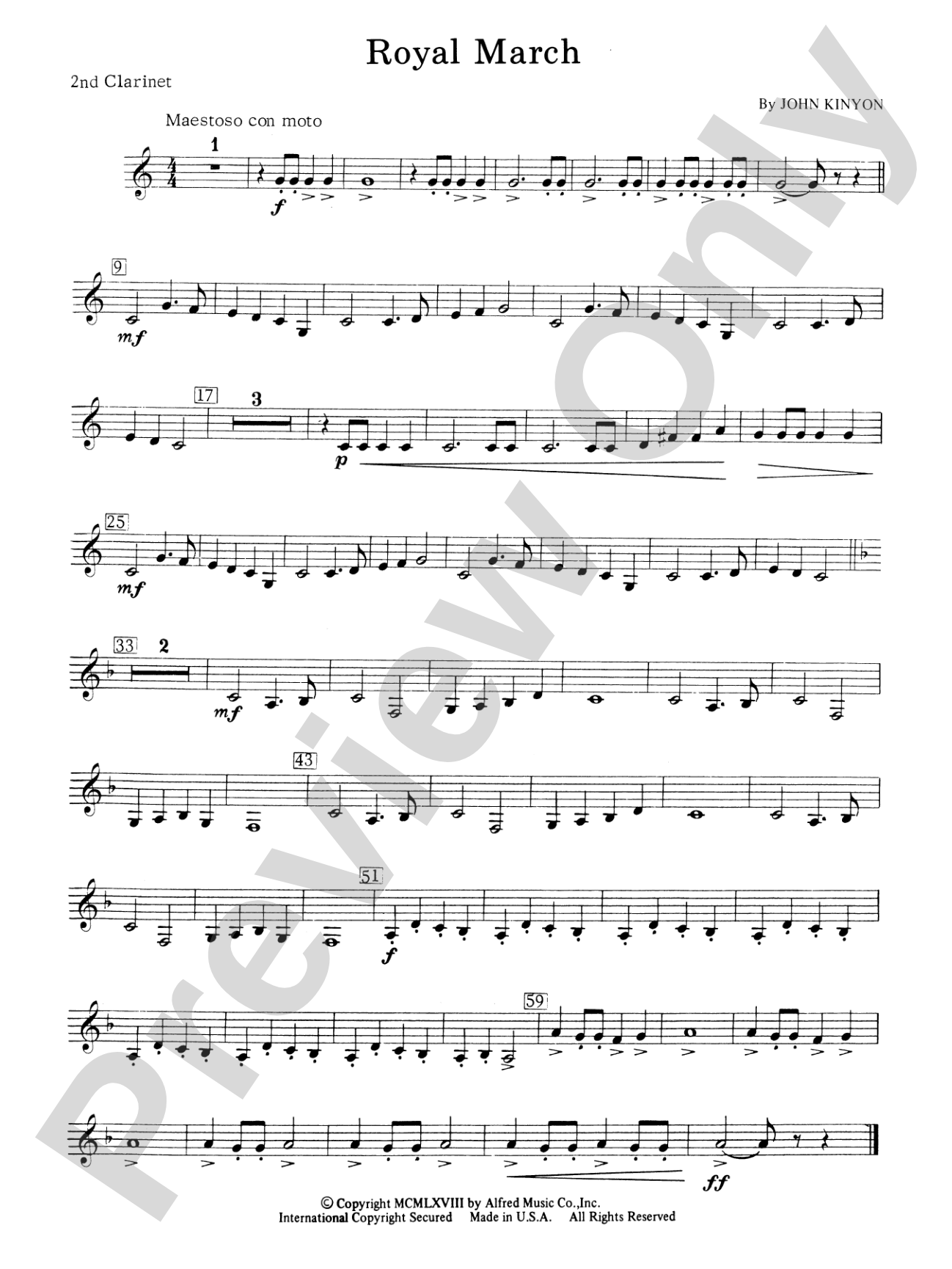 Royal March: 2nd B-flat Clarinet