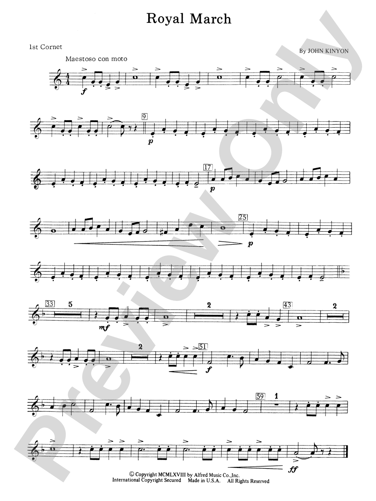 Royal March: 1st B-flat Cornet