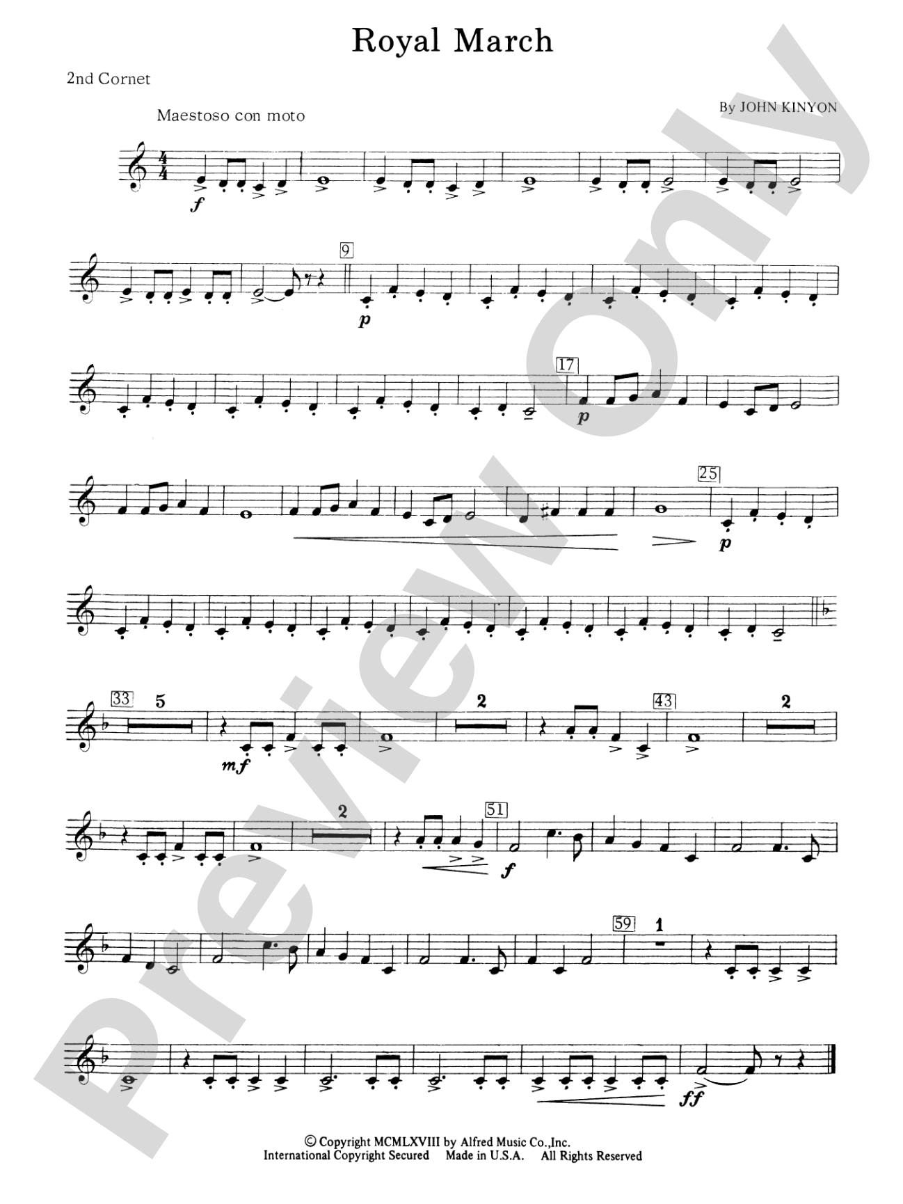 Royal March: 2nd B-flat Cornet
