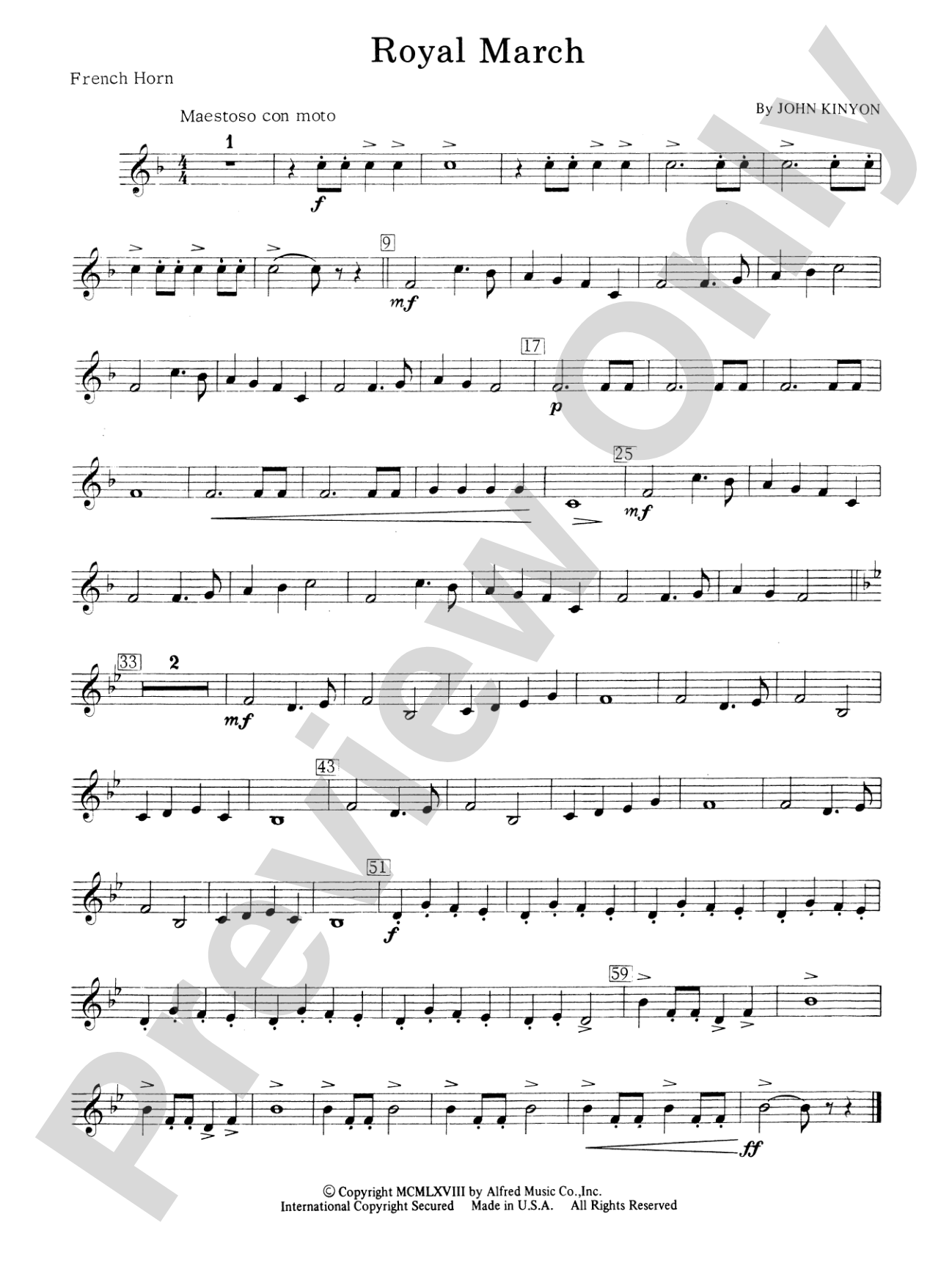 Royal March: 1st F Horn