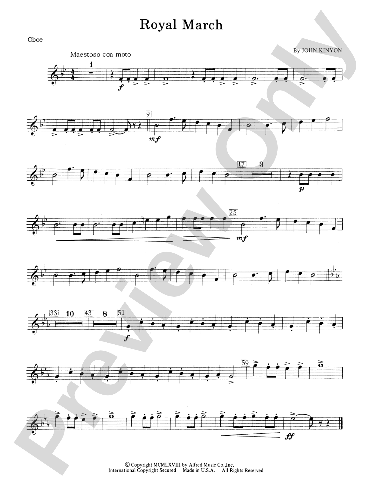 Royal March: Oboe