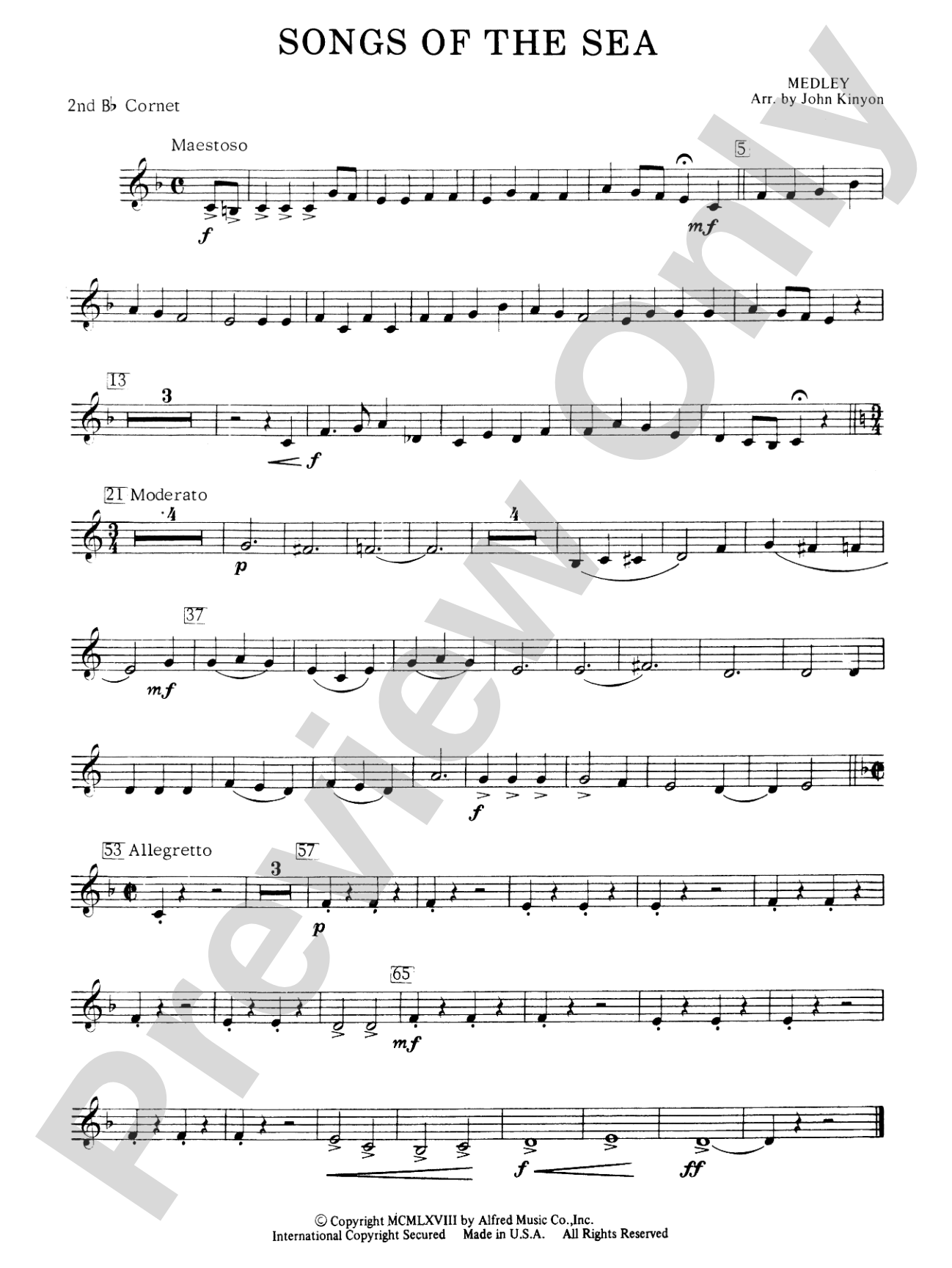 Songs of the Sea (Medley): 2nd B-flat Cornet
