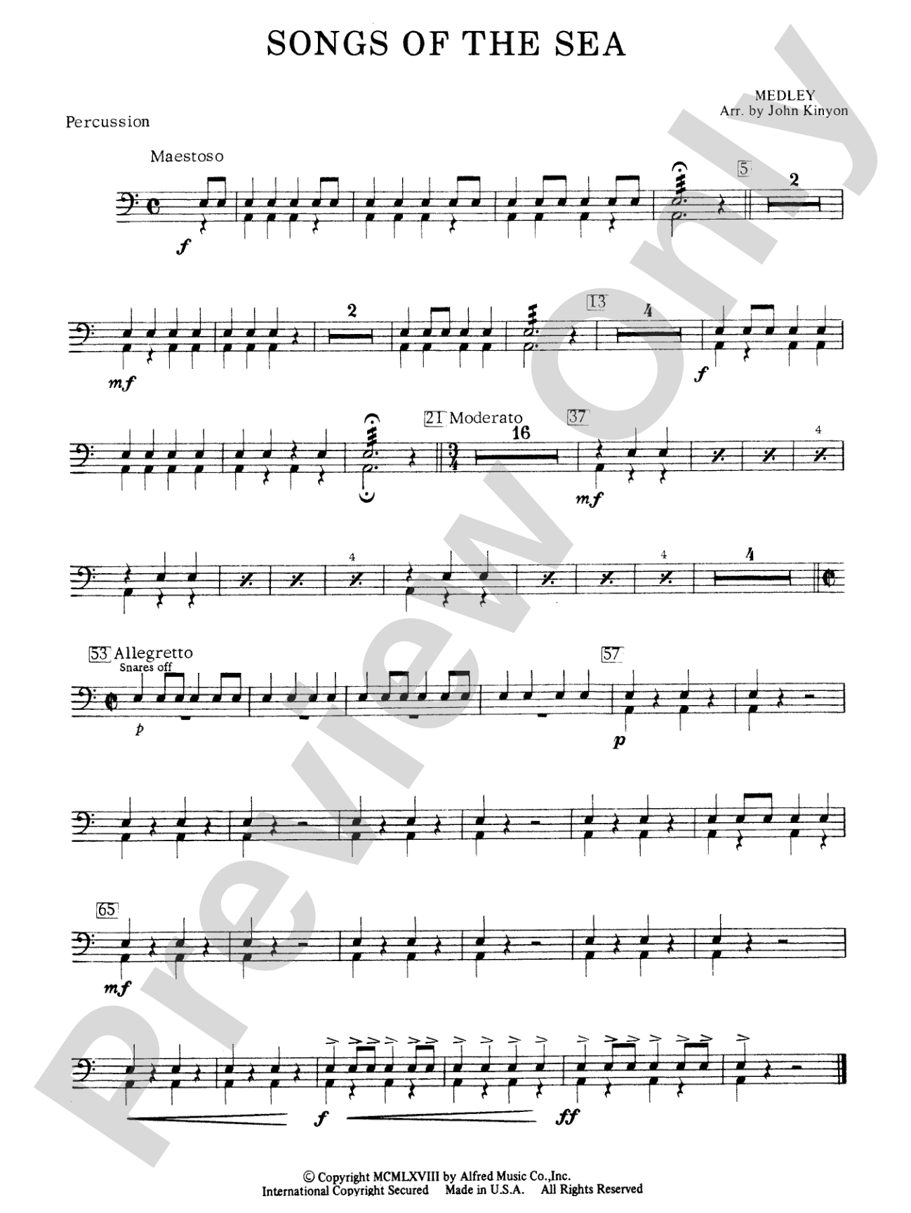 Songs of the Sea (Medley): 1st Percussion