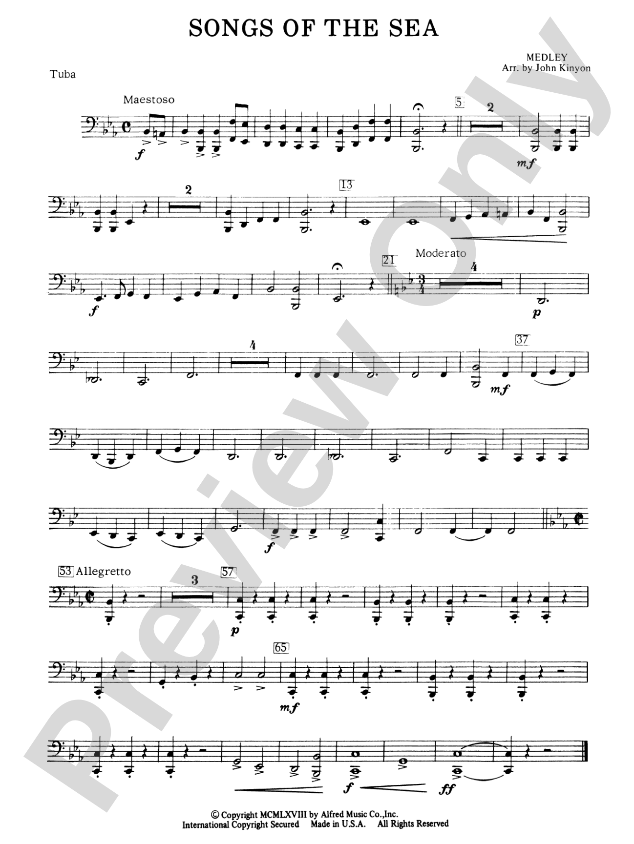 Songs of the Sea (Medley): Tuba