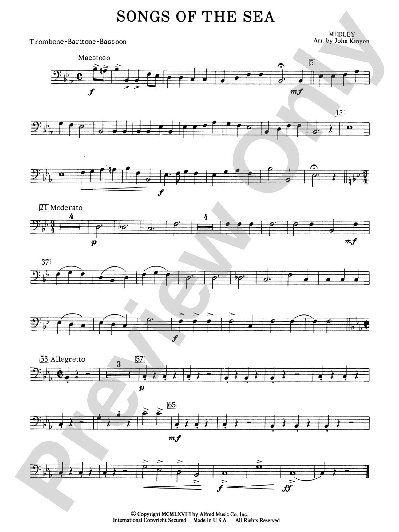 Songs of the Sea (Medley): 1st Trombone