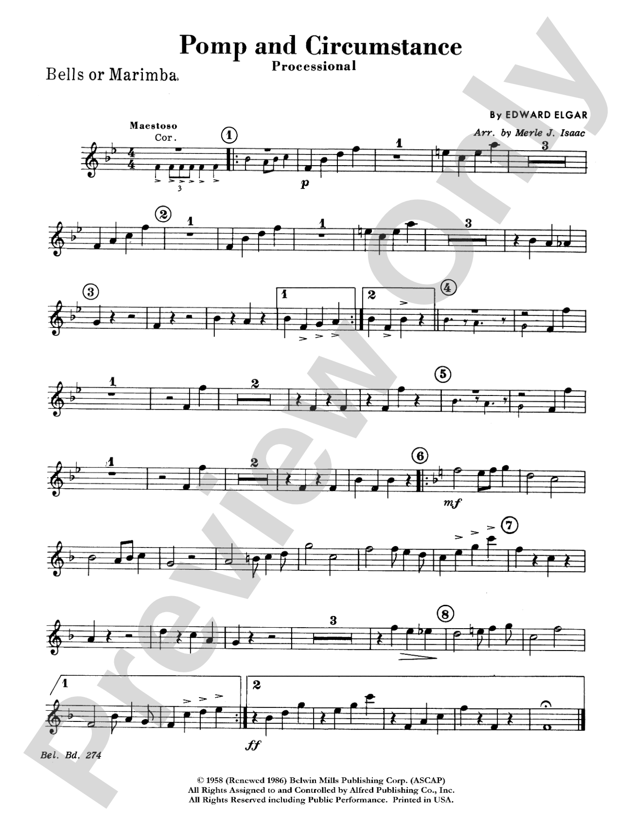 Pomp and Circumstance, Op. 39, No. 1 (Processional): Bells