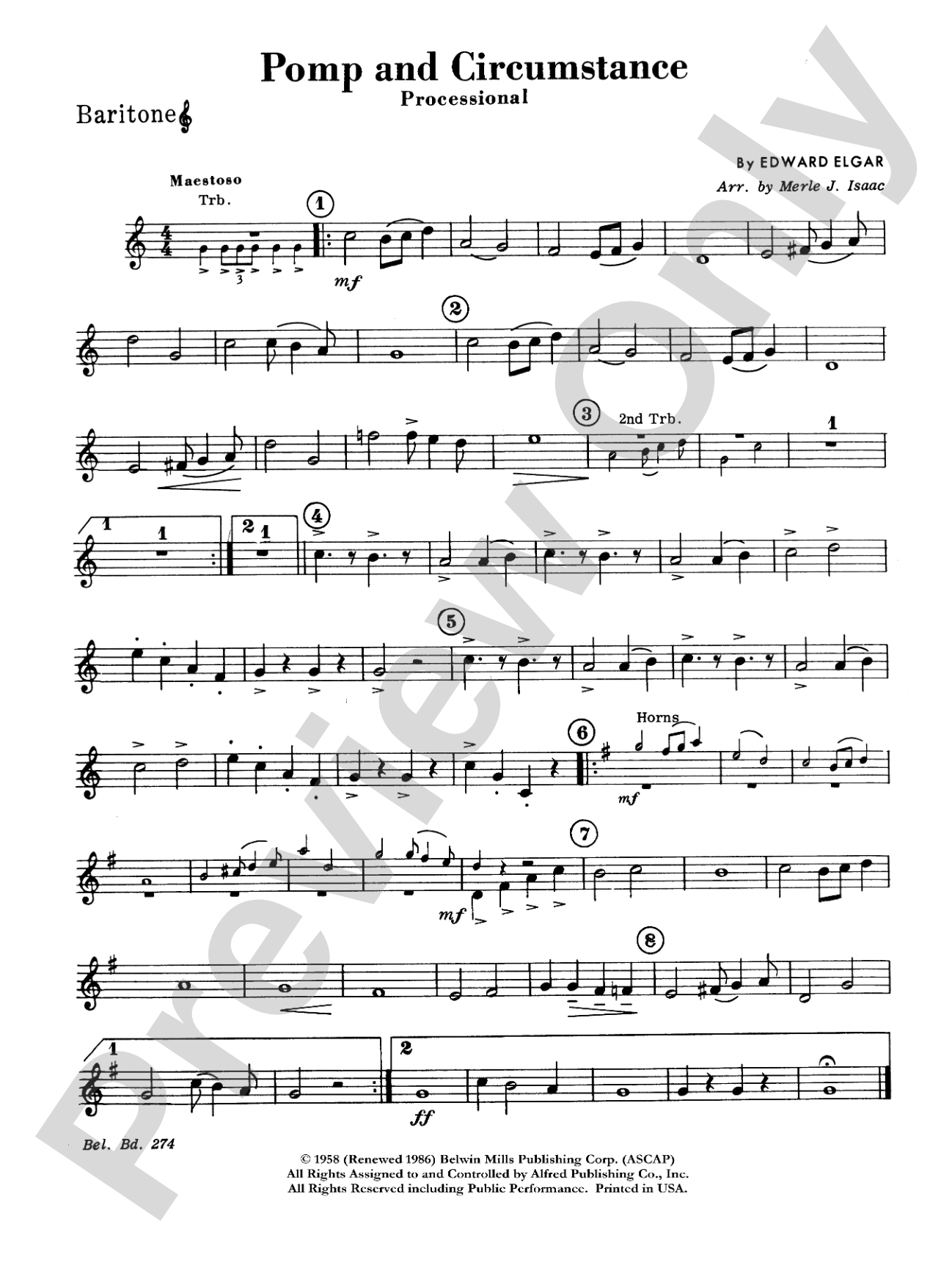 Pomp and Circumstance, Op. 39, No. 1 (Processional): Baritone T.C.