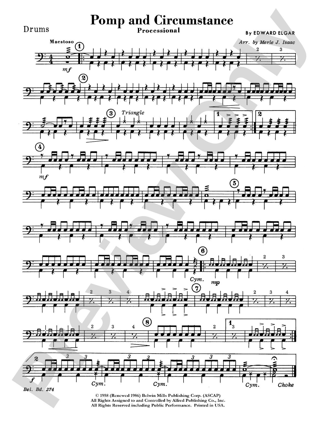 Pomp and Circumstance, Op. 39, No. 1 (Processional): Drums
