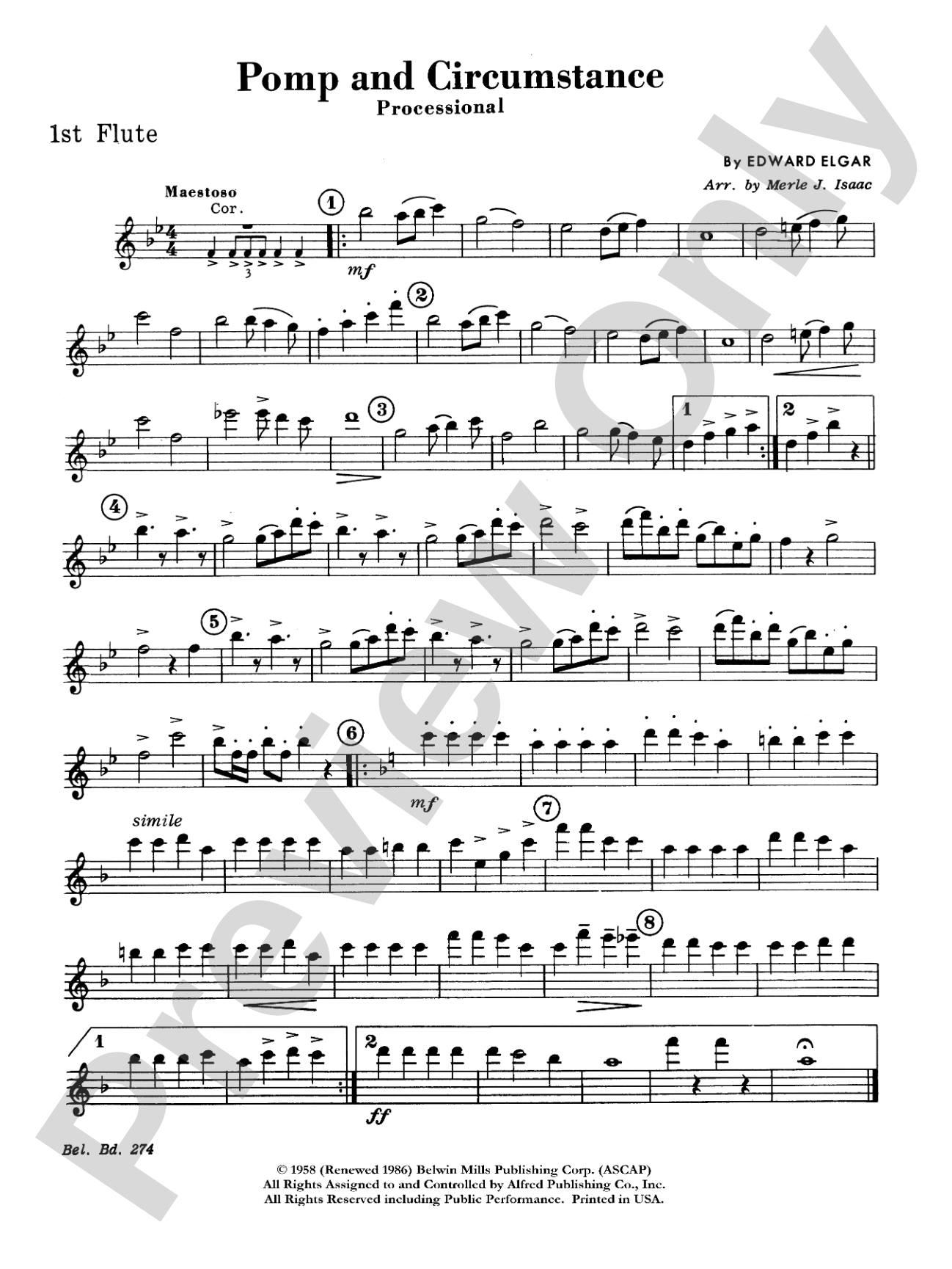 Pomp and Circumstance, Op. 39, No. 1 (Processional): Flute