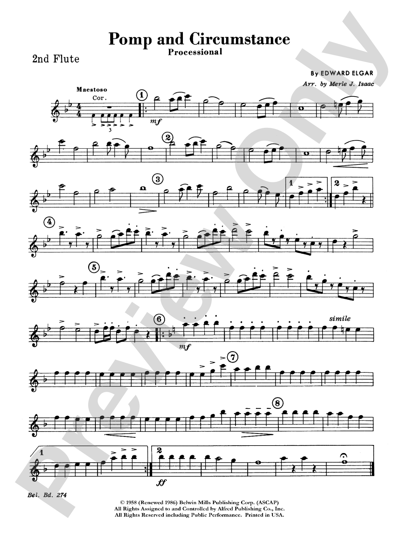 Pomp and Circumstance, Op. 39, No. 1 (Processional): 2nd Flute