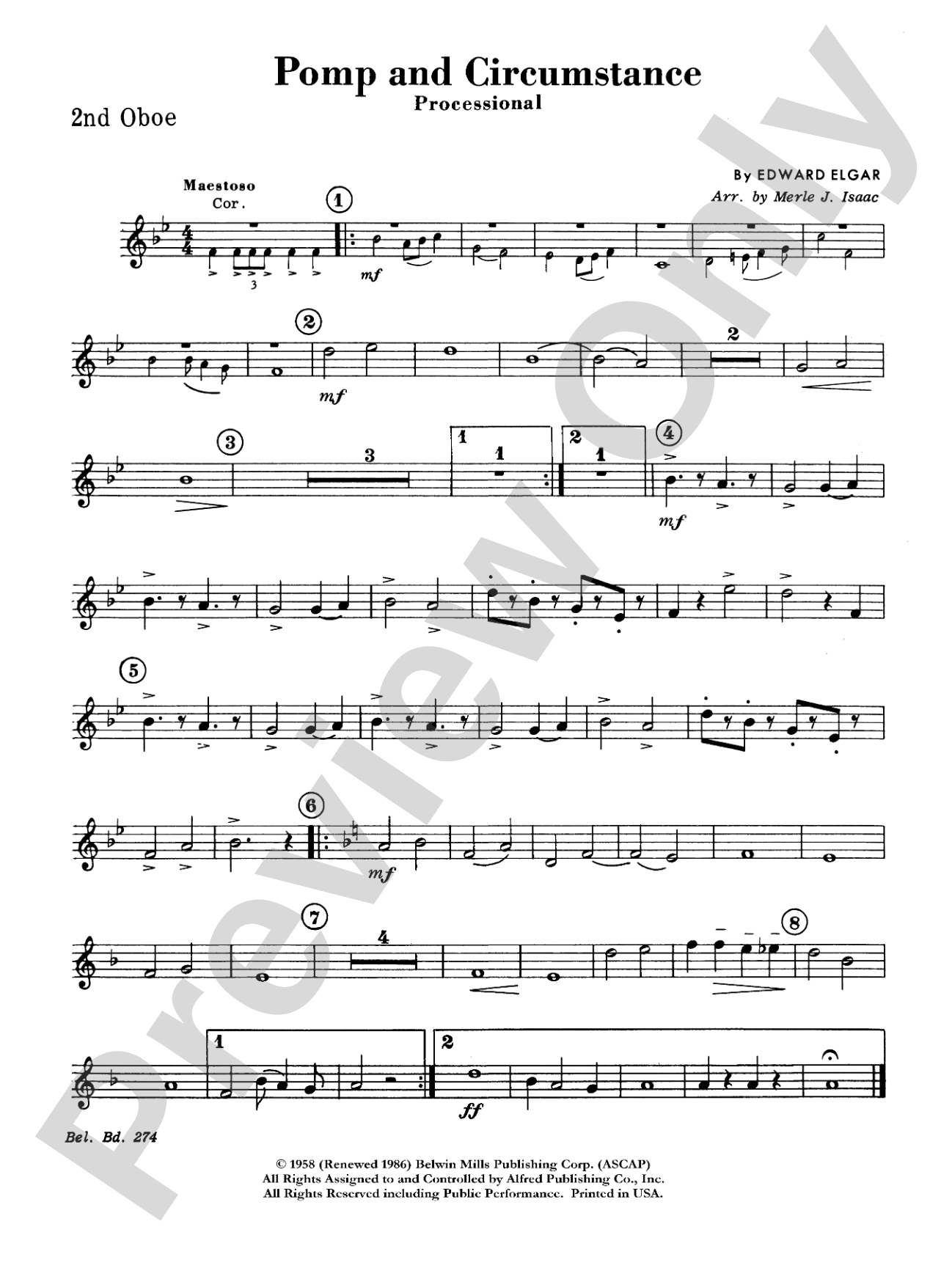 Pomp and Circumstance, Op. 39, No. 1 (Processional): 2nd Oboe