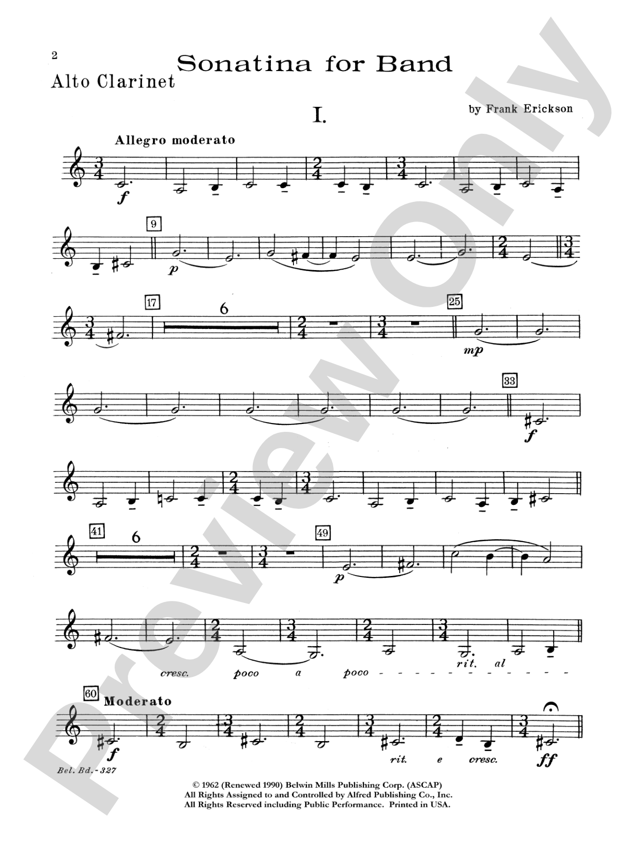Sonatina for Band: E-flat Alto Clarinet