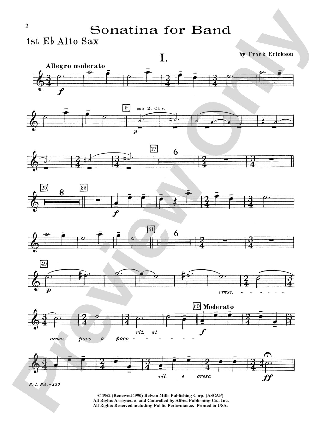 Sonatina for Band: E-flat Alto Saxophone