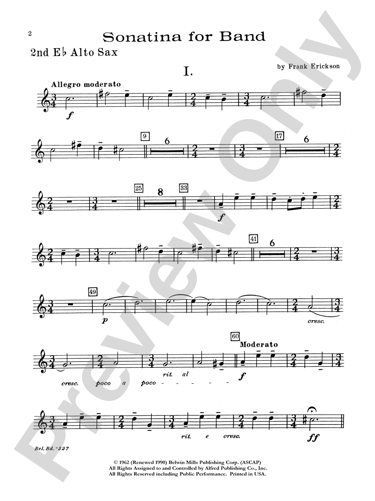 Sonatina for Band: 2nd E-flat Alto Saxophone