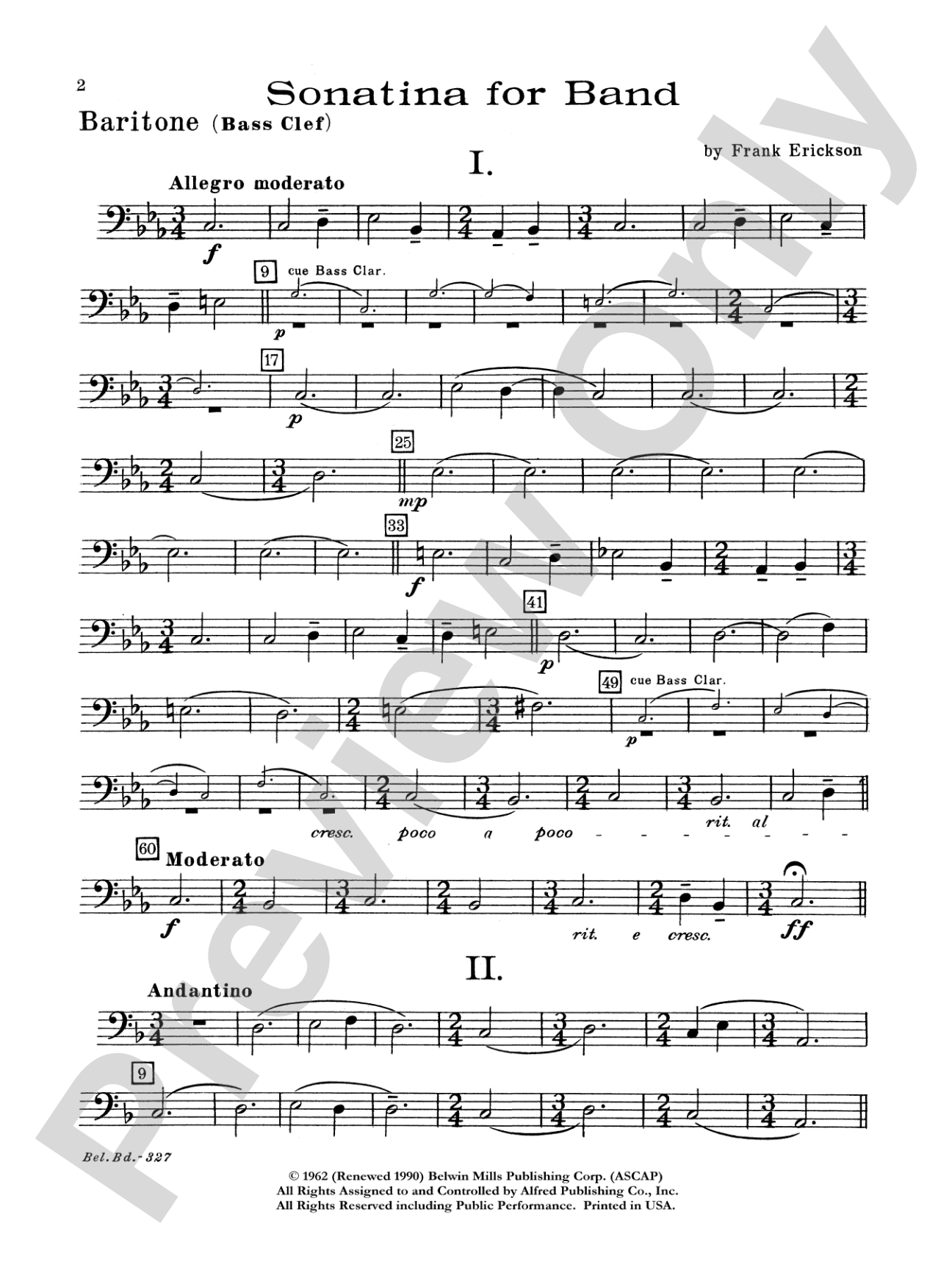 Sonatina for Band: Baritone B.C.