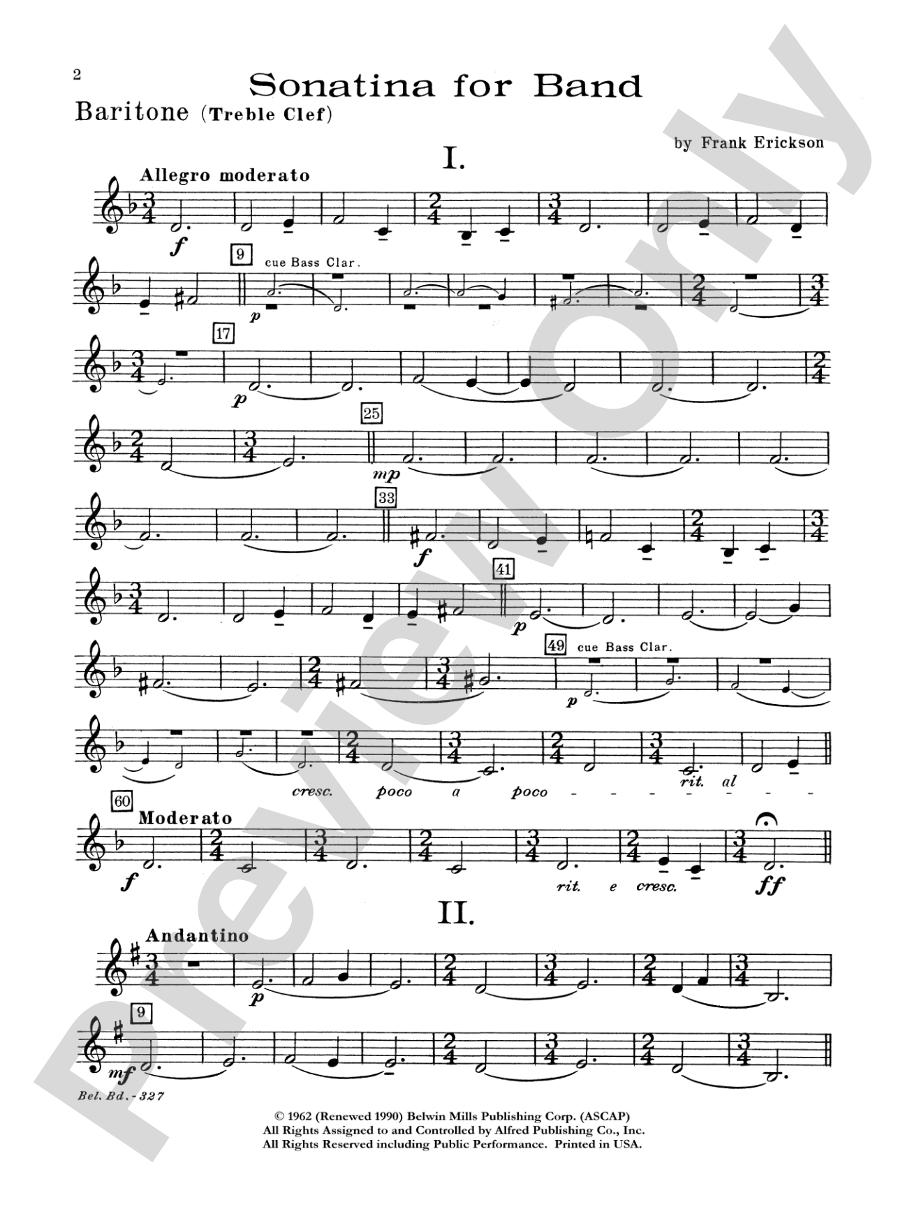 Sonatina for Band: Baritone T.C.