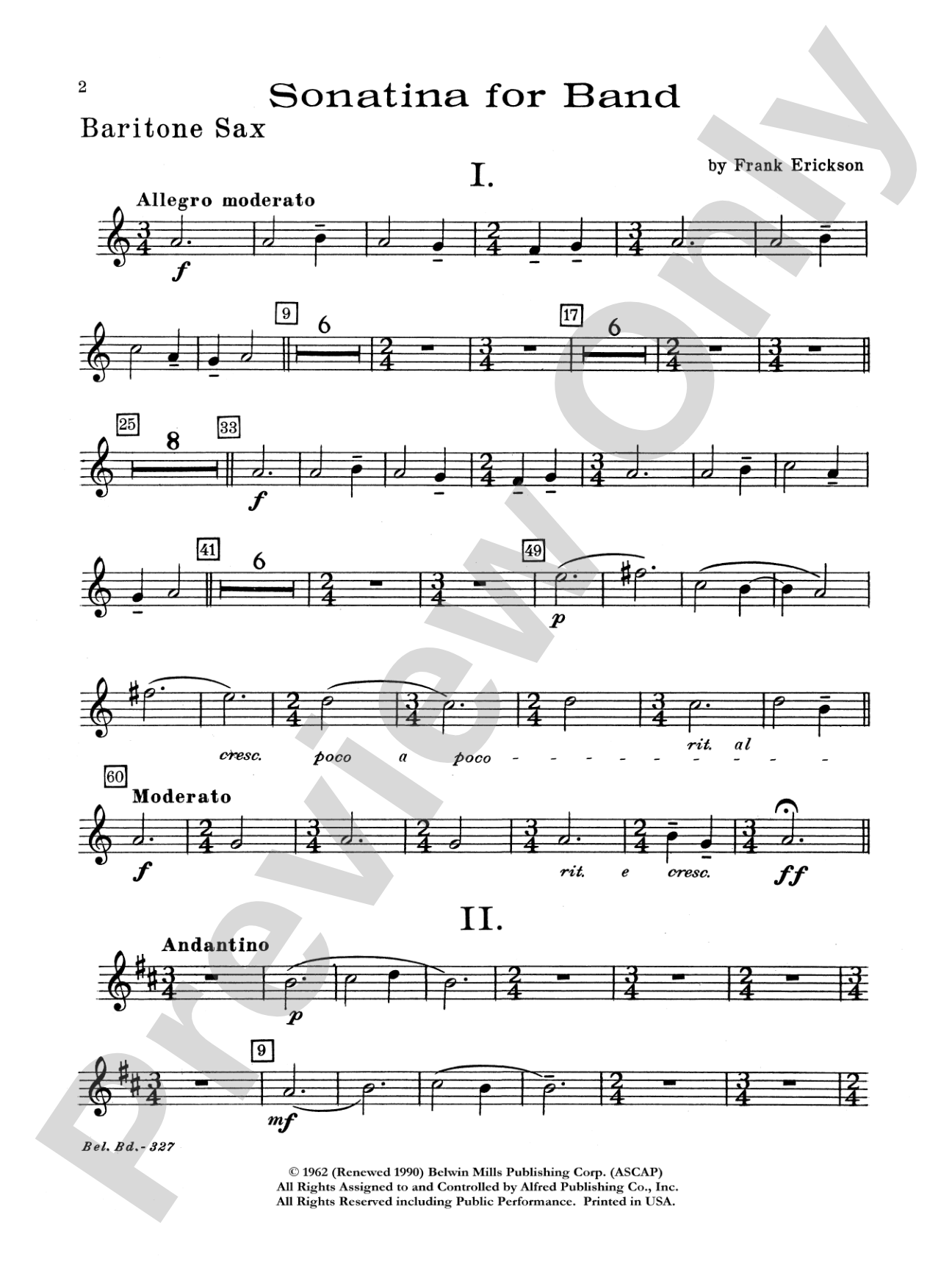 Sonatina for Band: E-flat Baritone Saxophone