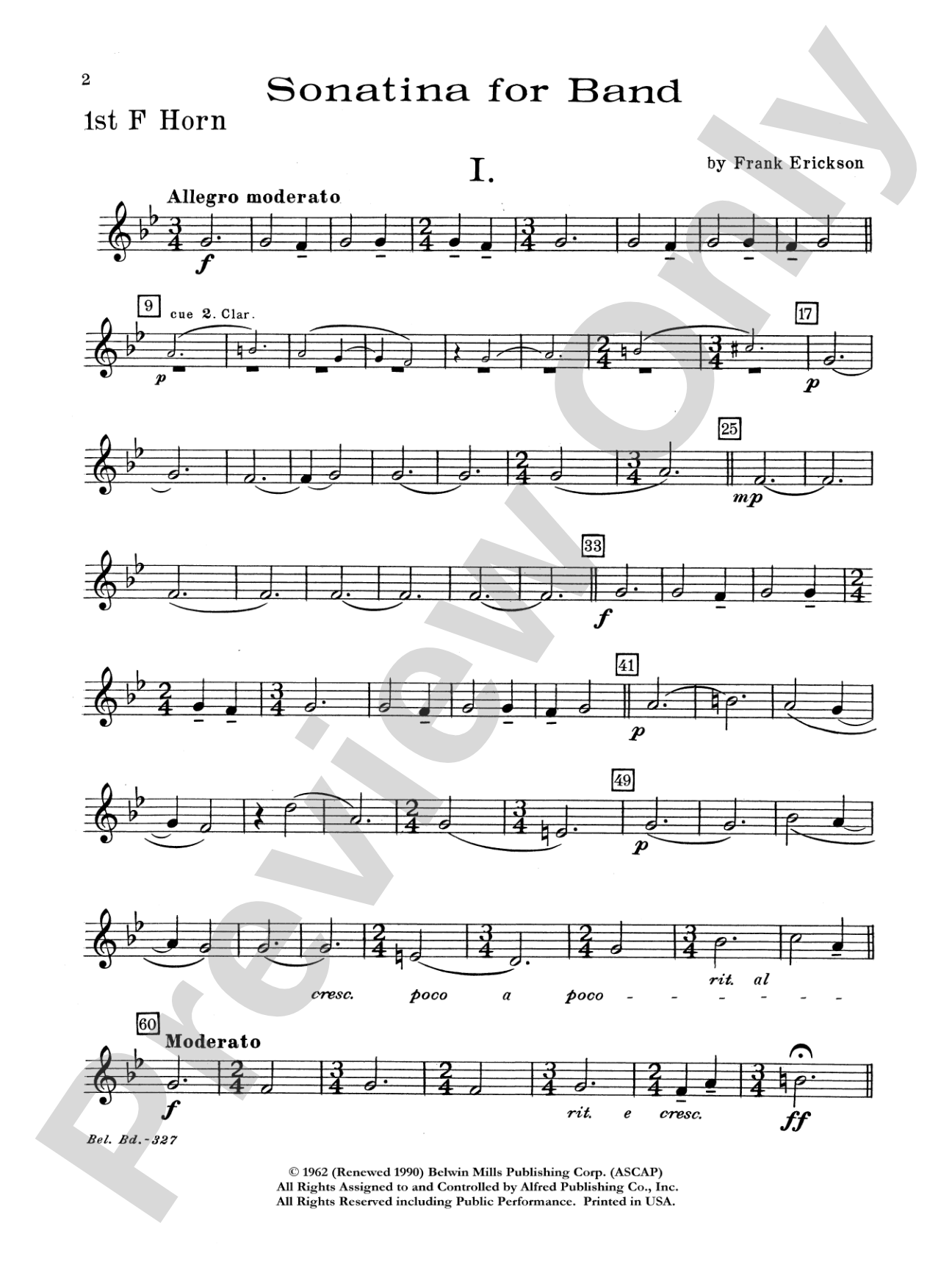 Sonatina for Band: 1st F Horn