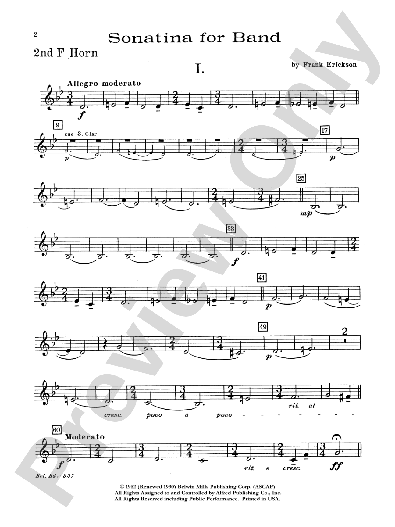 Sonatina for Band: 2nd F Horn