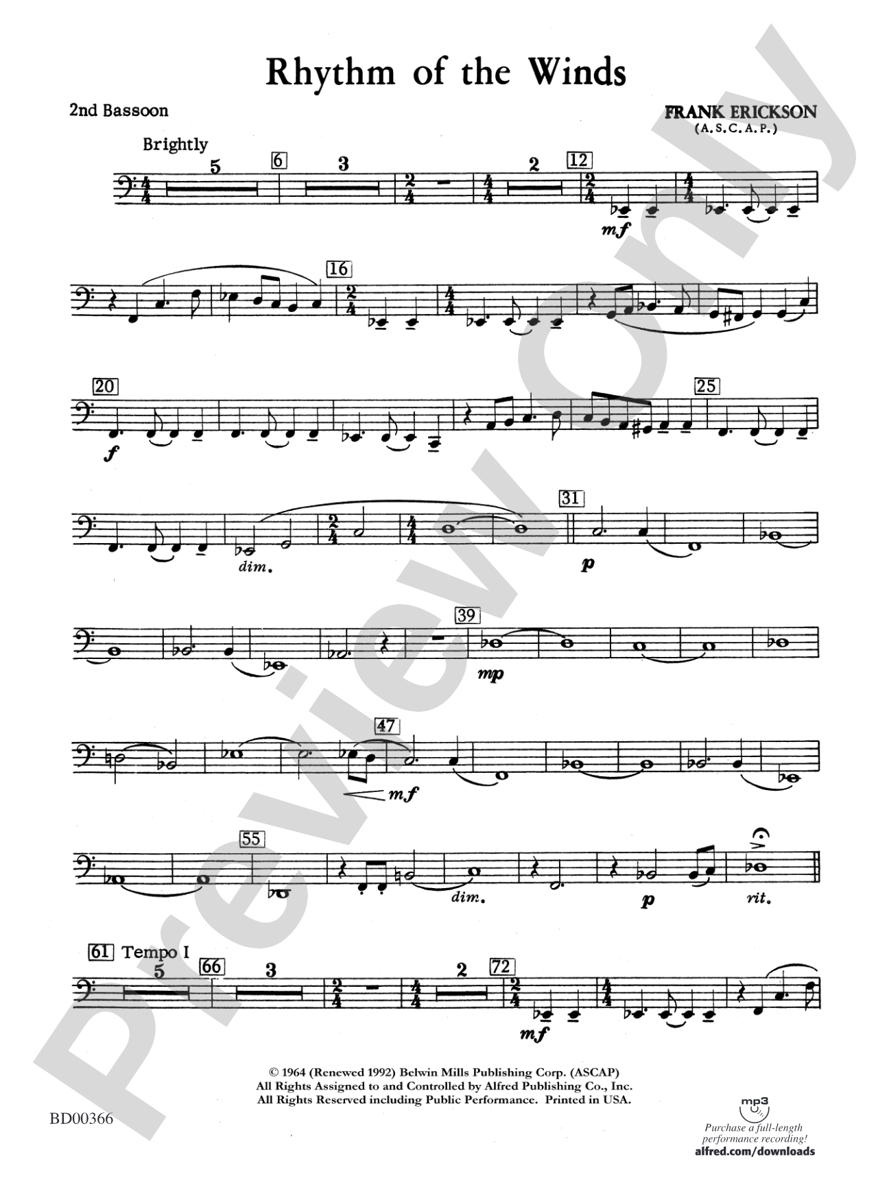 Rhythm of the Winds: 2nd Bassoon