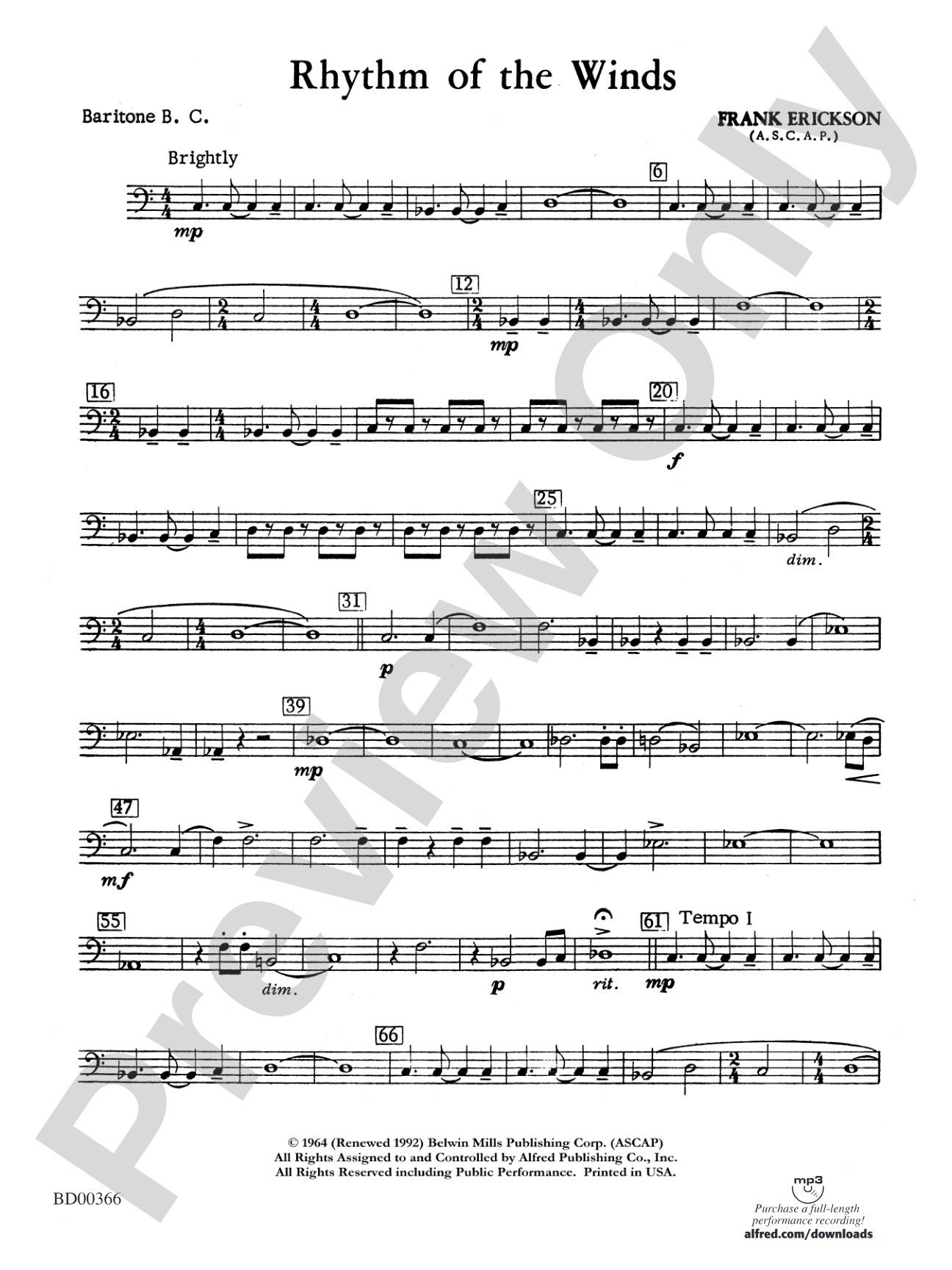 Rhythm of the Winds: Baritone B.C.