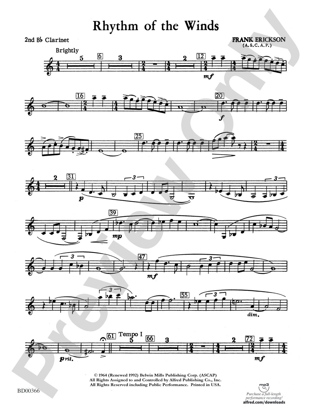Rhythm of the Winds: 2nd B-flat Clarinet