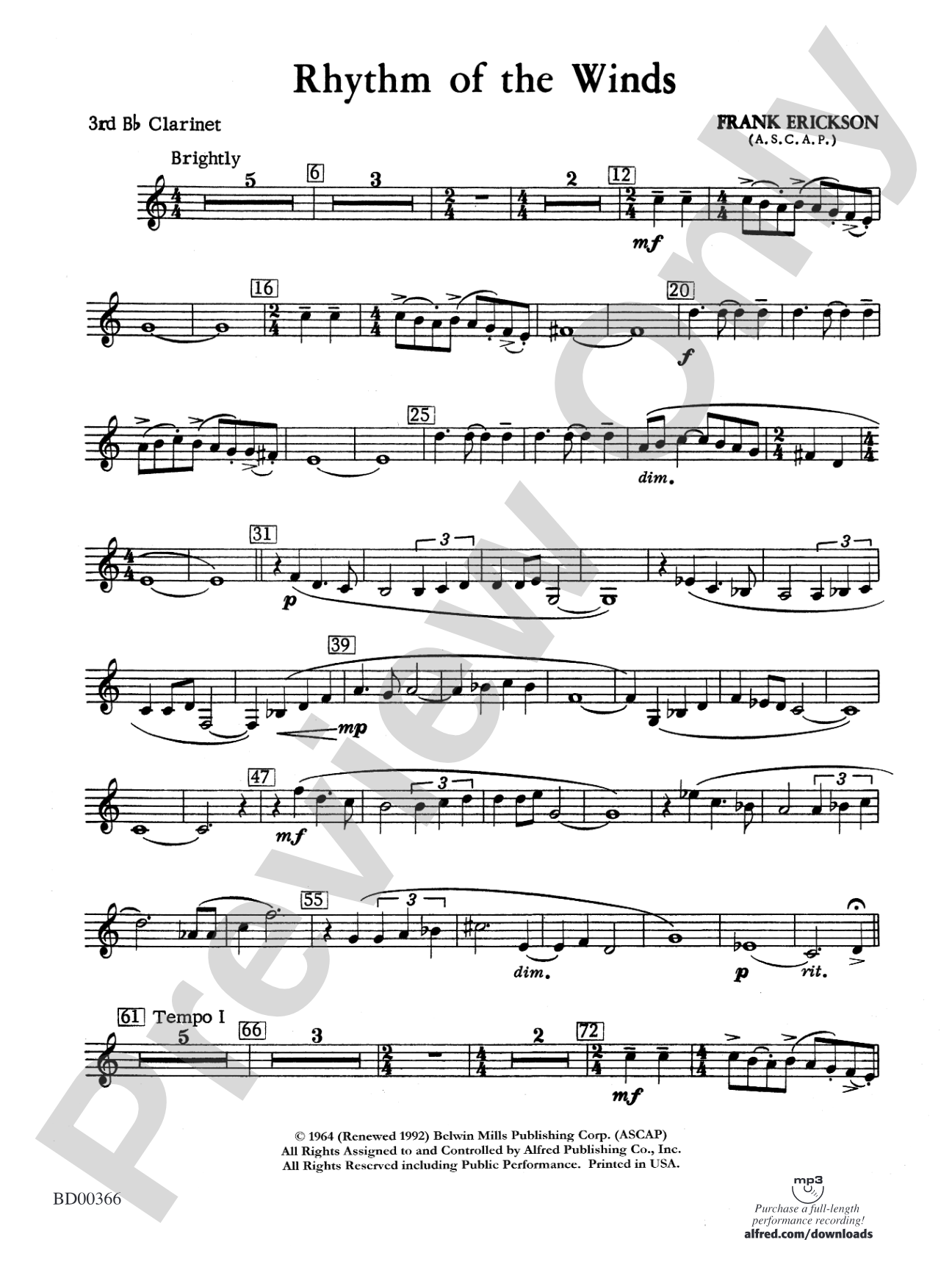 Rhythm of the Winds: 3rd B-flat Clarinet