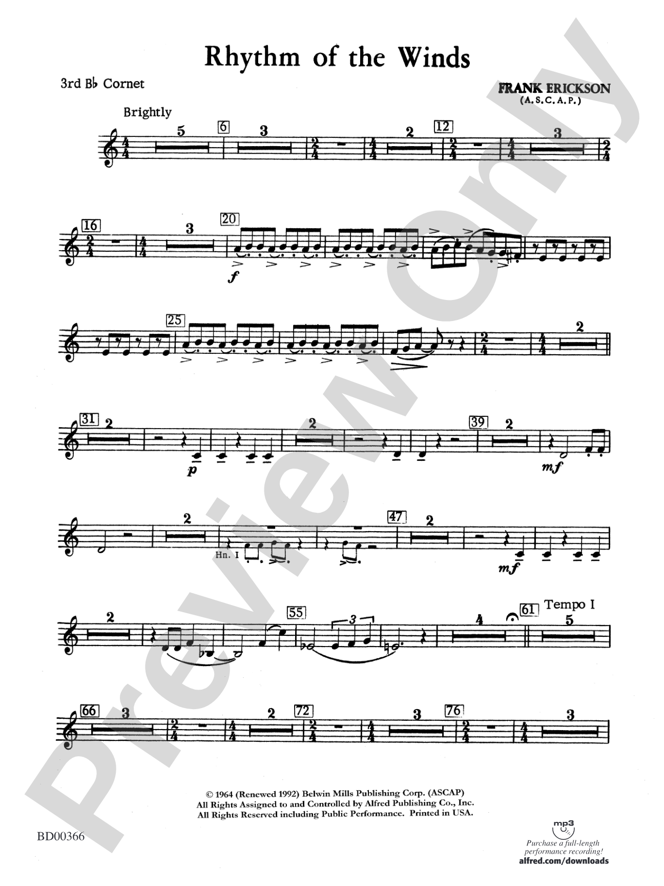 Rhythm of the Winds: 3rd B-flat Cornet