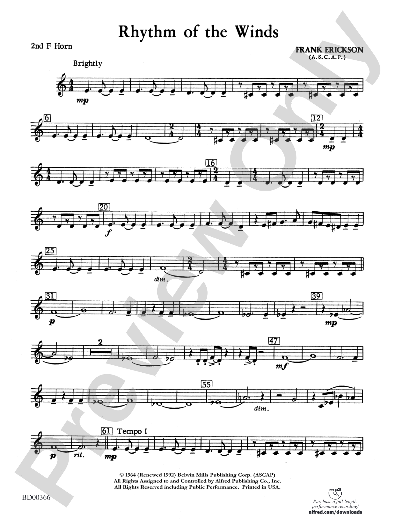 Rhythm of the Winds: 2nd F Horn