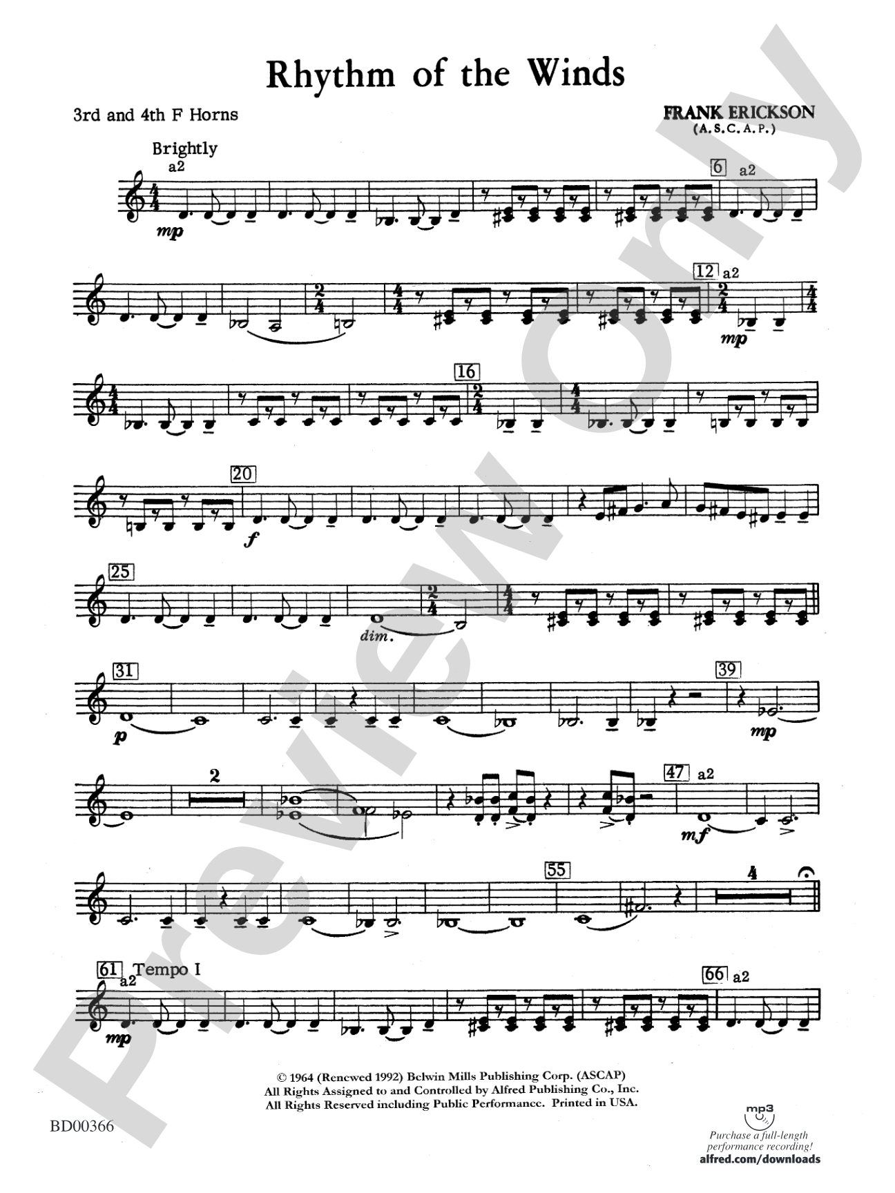 Rhythm of the Winds: 3rd & 4th F Horns