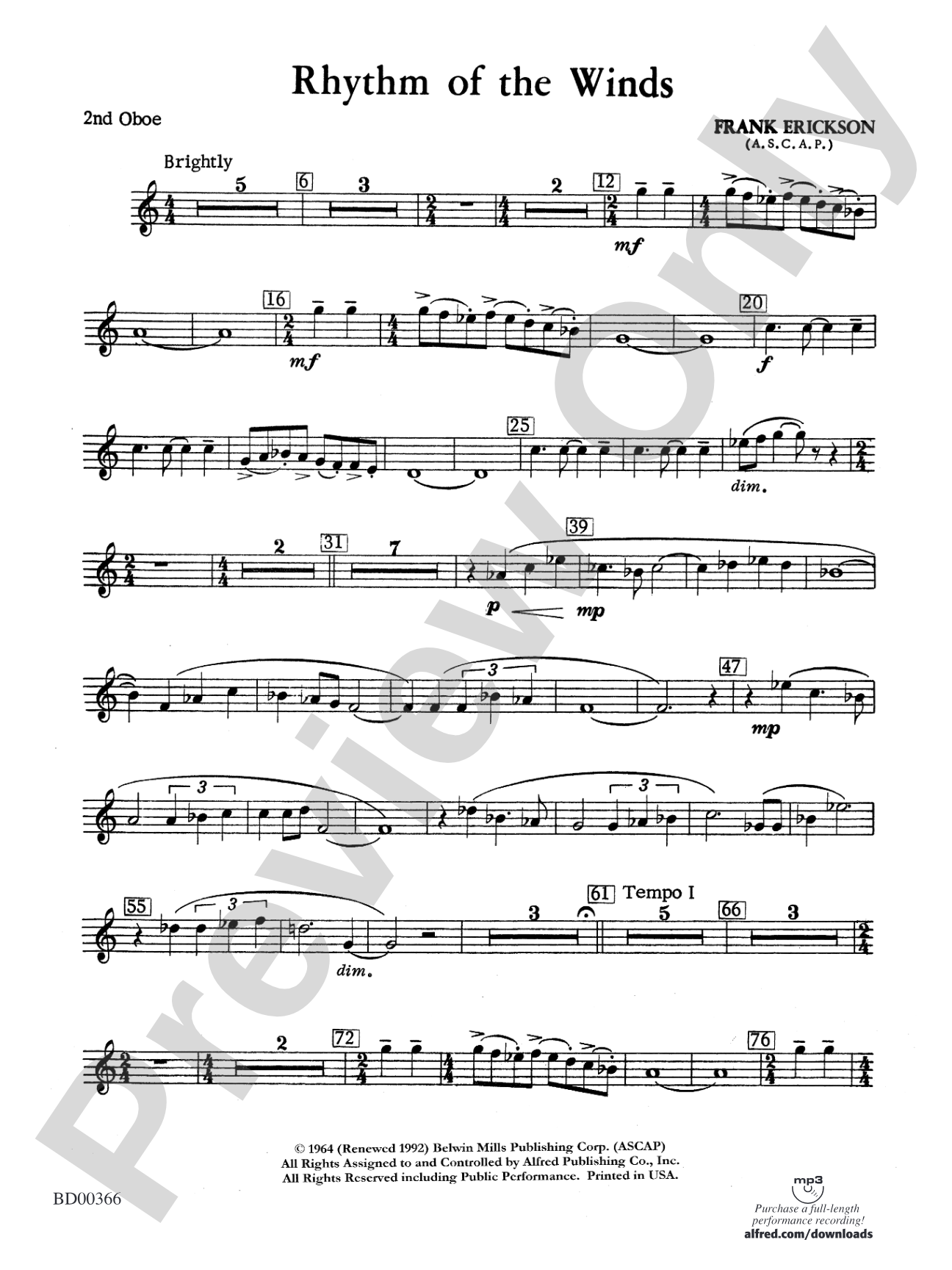 Rhythm of the Winds: 2nd Oboe