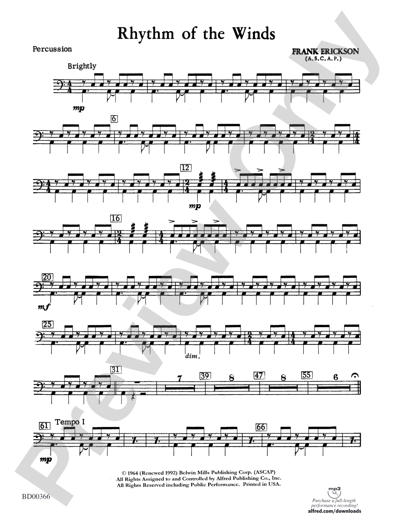 Rhythm of the Winds: 1st Percussion