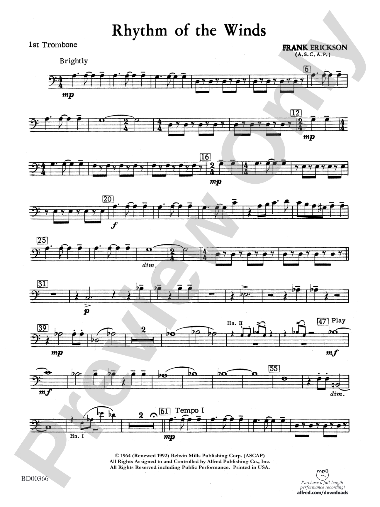 Rhythm of the Winds: 1st Trombone