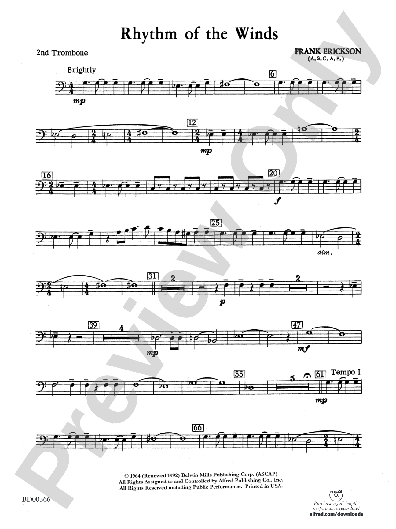 Rhythm of the Winds: 2nd Trombone