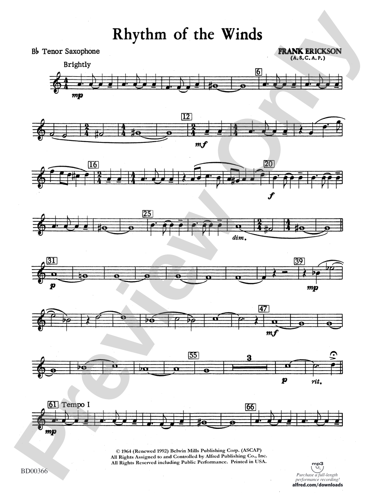 Rhythm of the Winds: B-flat Tenor Saxophone