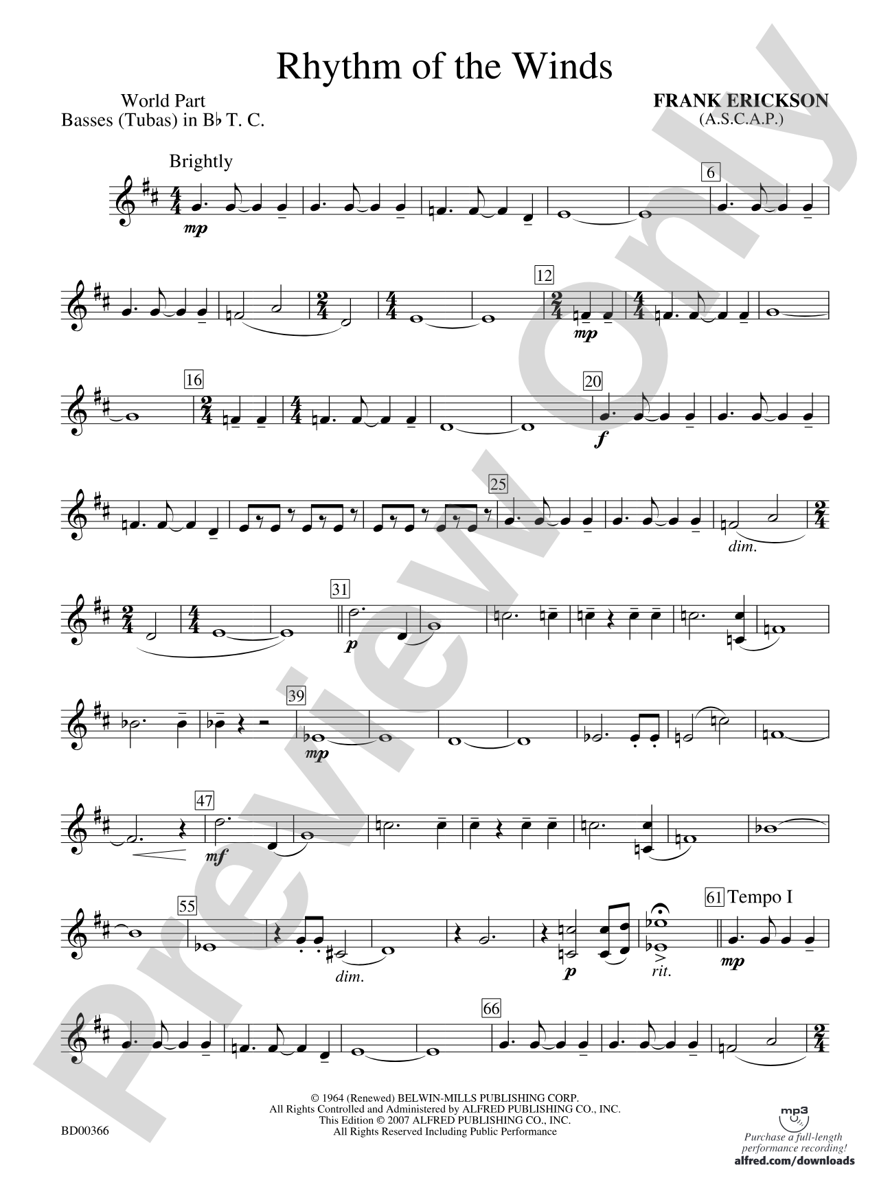 Rhythm of the Winds: (wp) B-flat Tuba T.C.