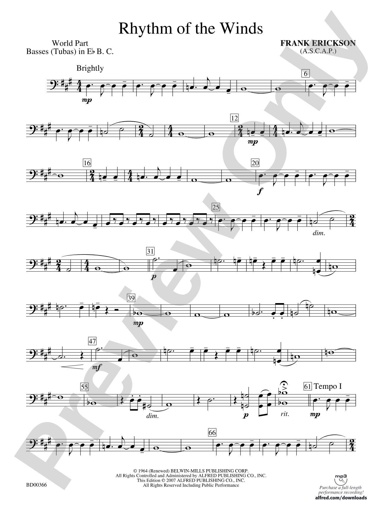 Rhythm of the Winds: (wp) E-flat Tuba B.C.