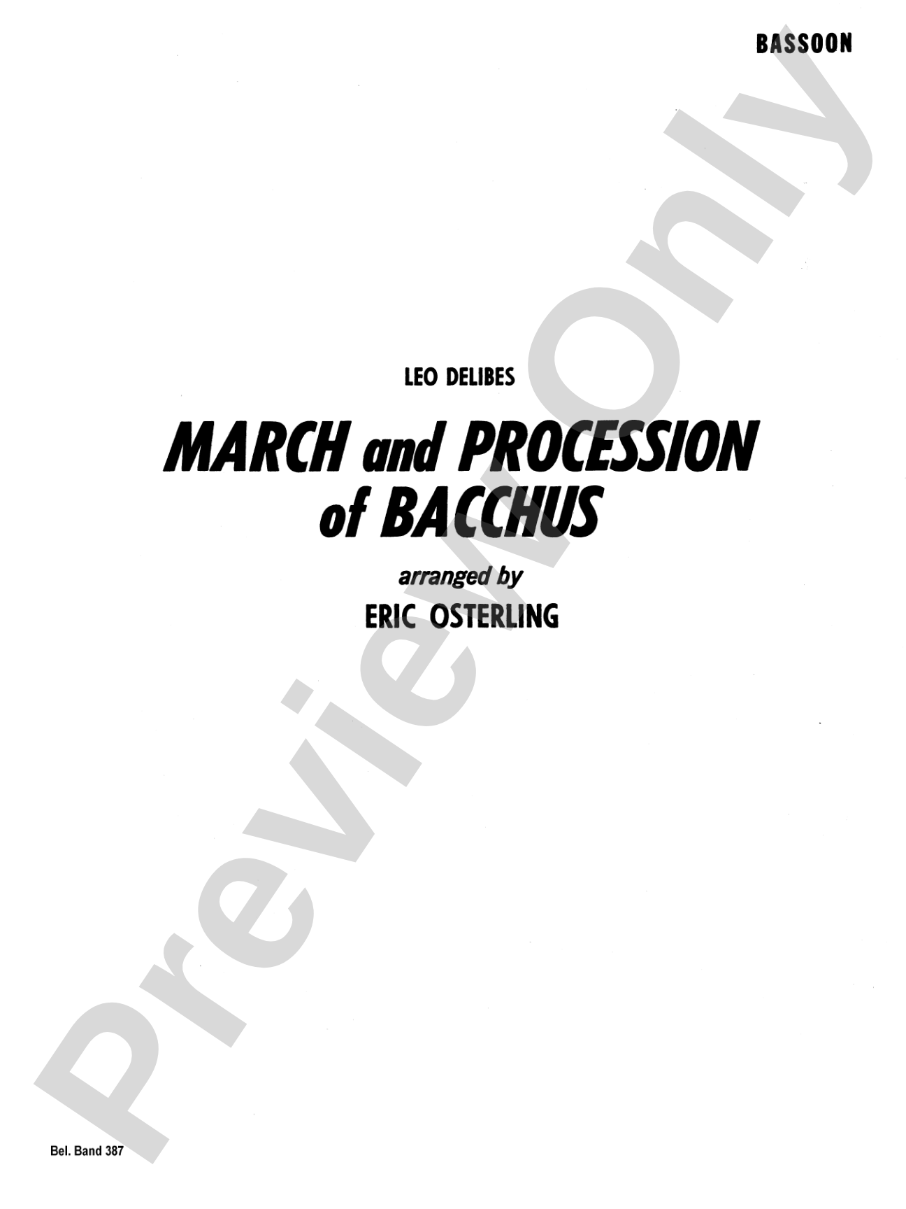 March and Procession of Bacchus: Bassoon