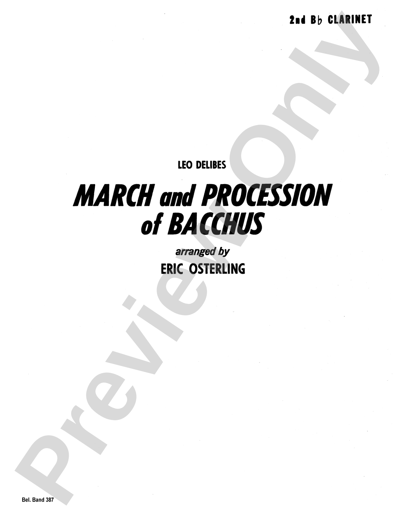 March and Procession of Bacchus: 2nd B-flat Clarinet