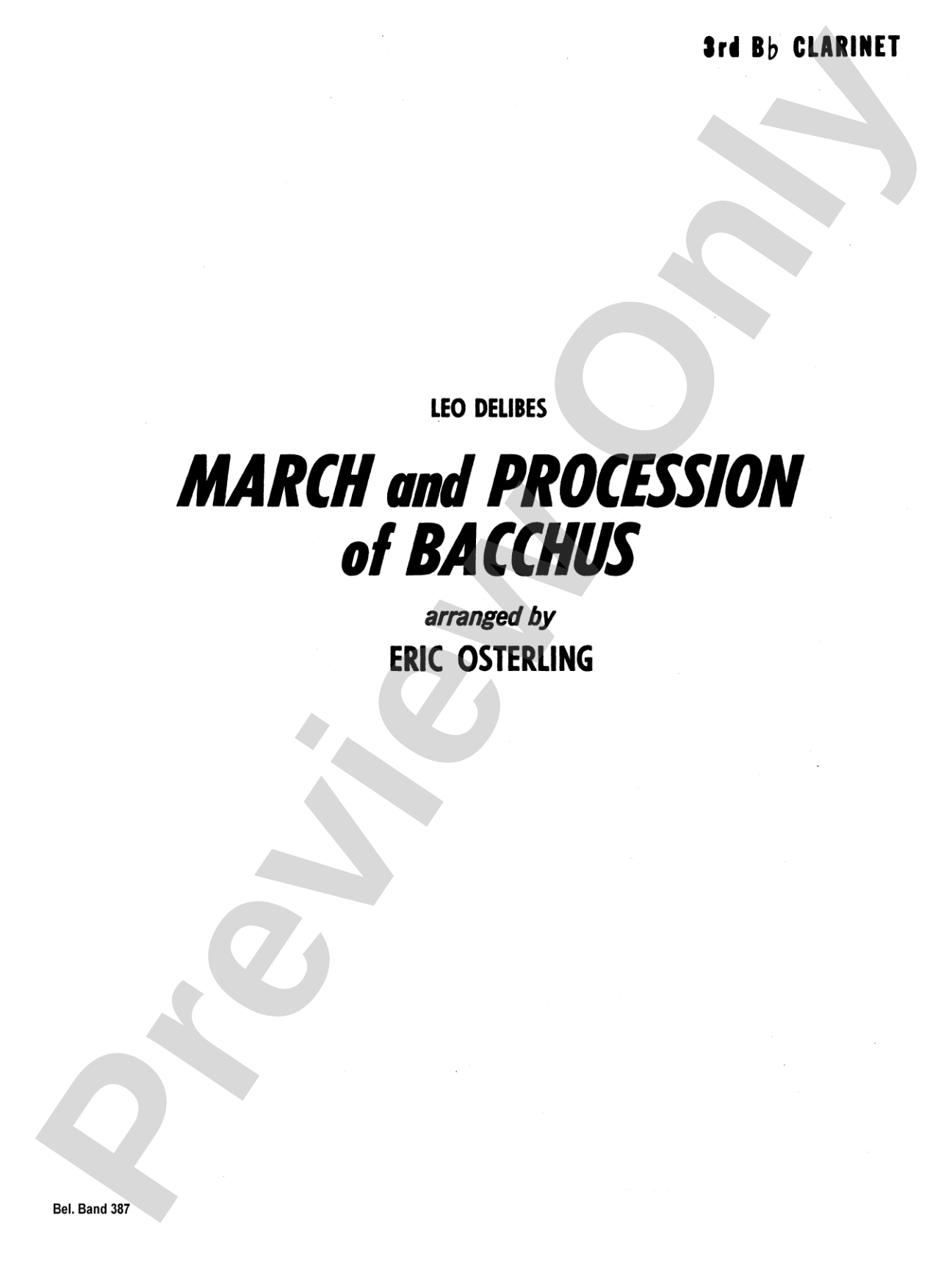 March and Procession of Bacchus: 3rd B-flat Clarinet
