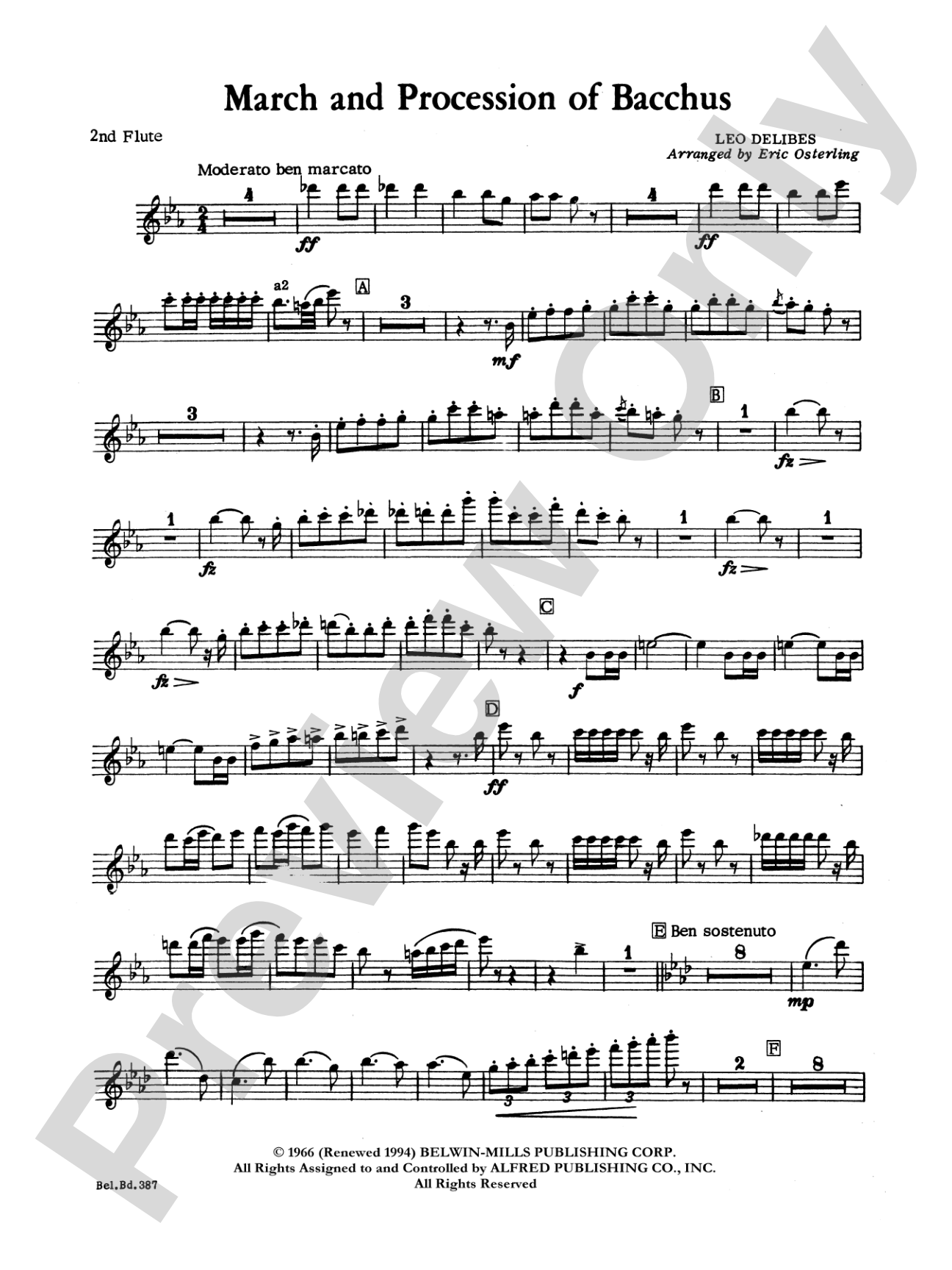 March and Procession of Bacchus: 2nd Flute